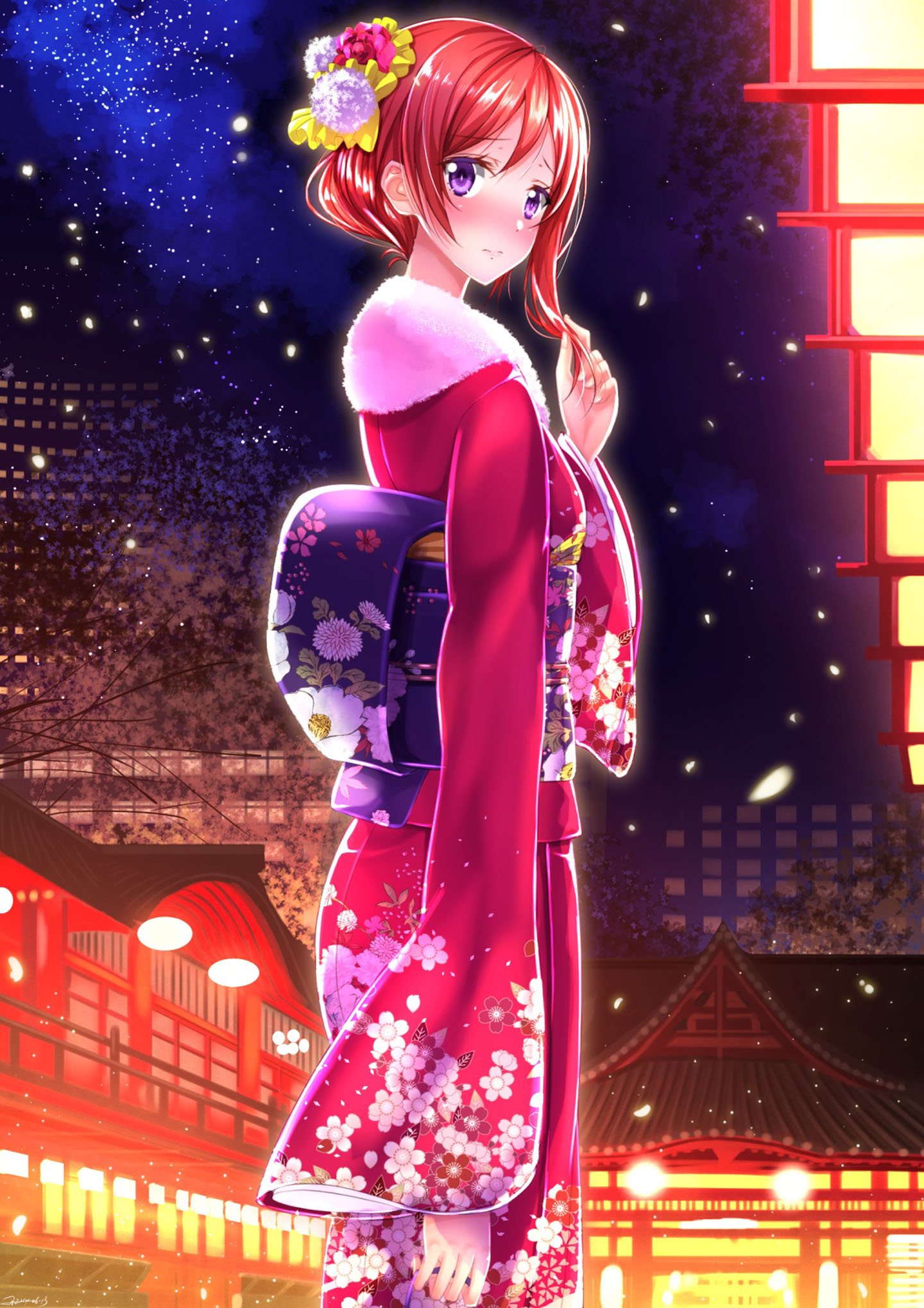 Beautiful Kimono Anime Girl Wallpapers