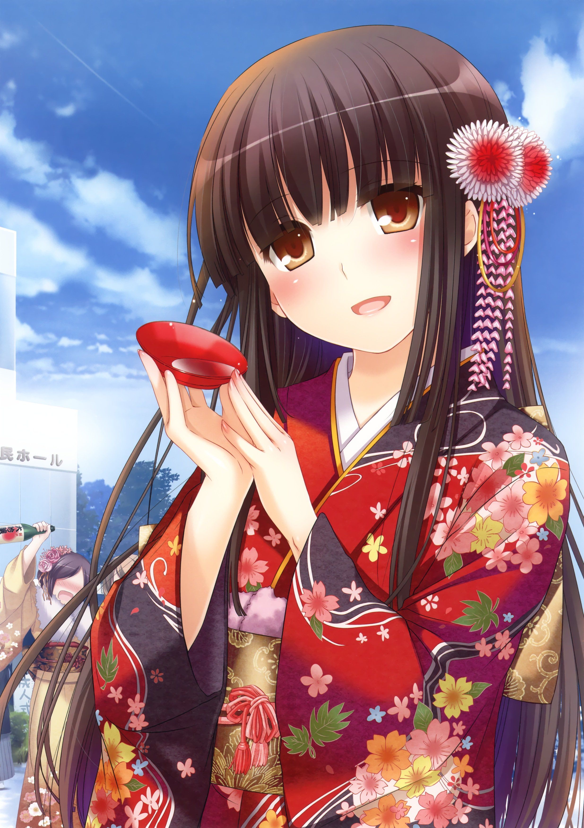 Beautiful Kimono Anime Girl Wallpapers