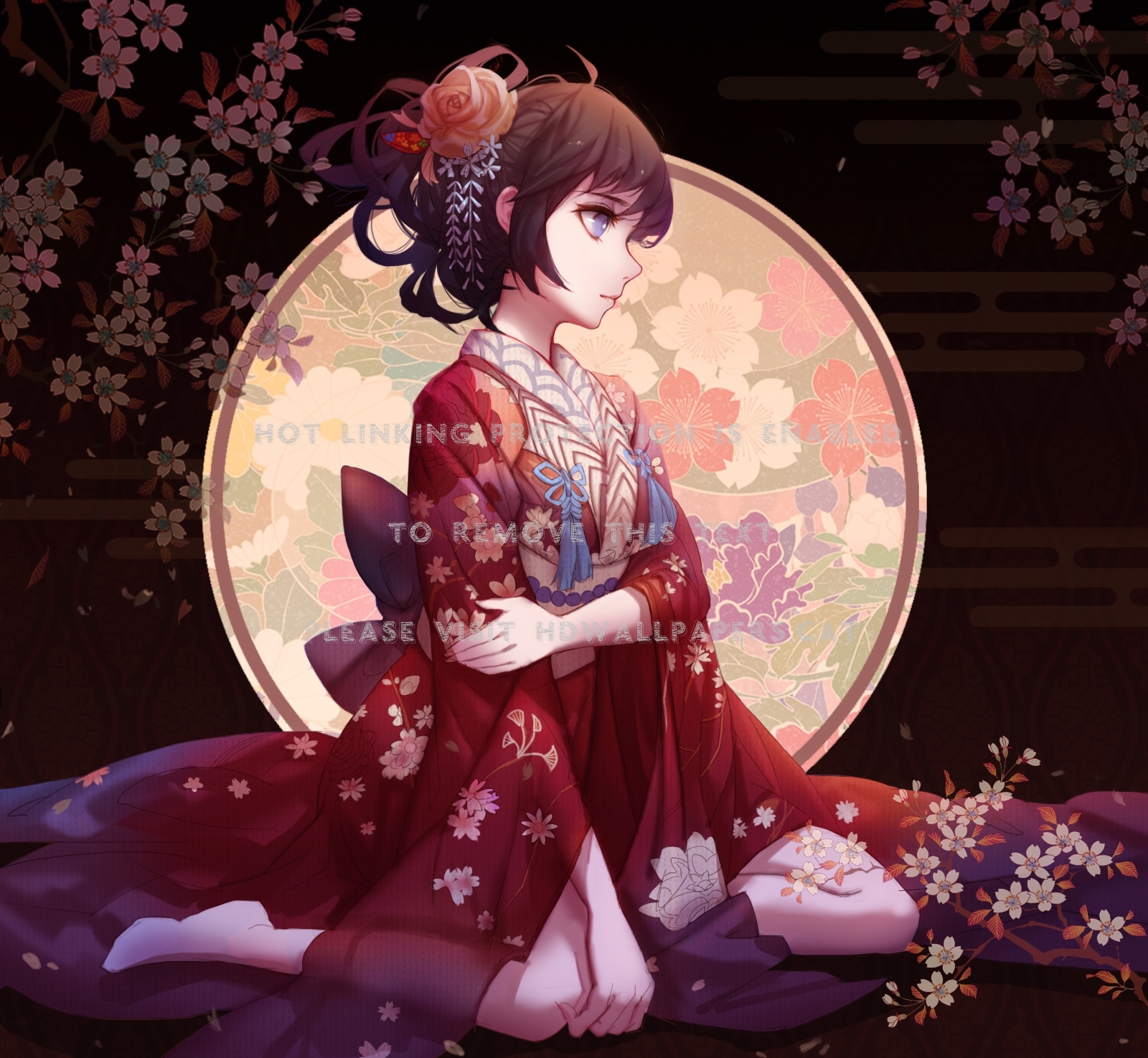 Beautiful Kimono Anime Girl Wallpapers