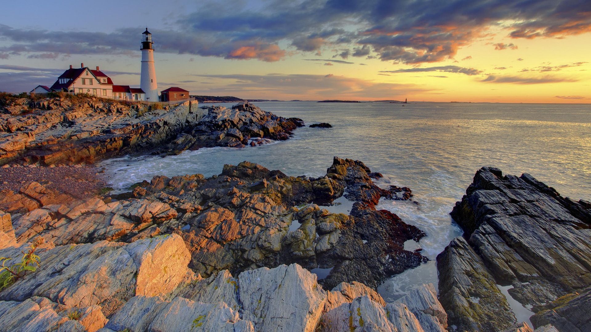 Beautiful Lighthouse With Rock Bridge Wallpapers