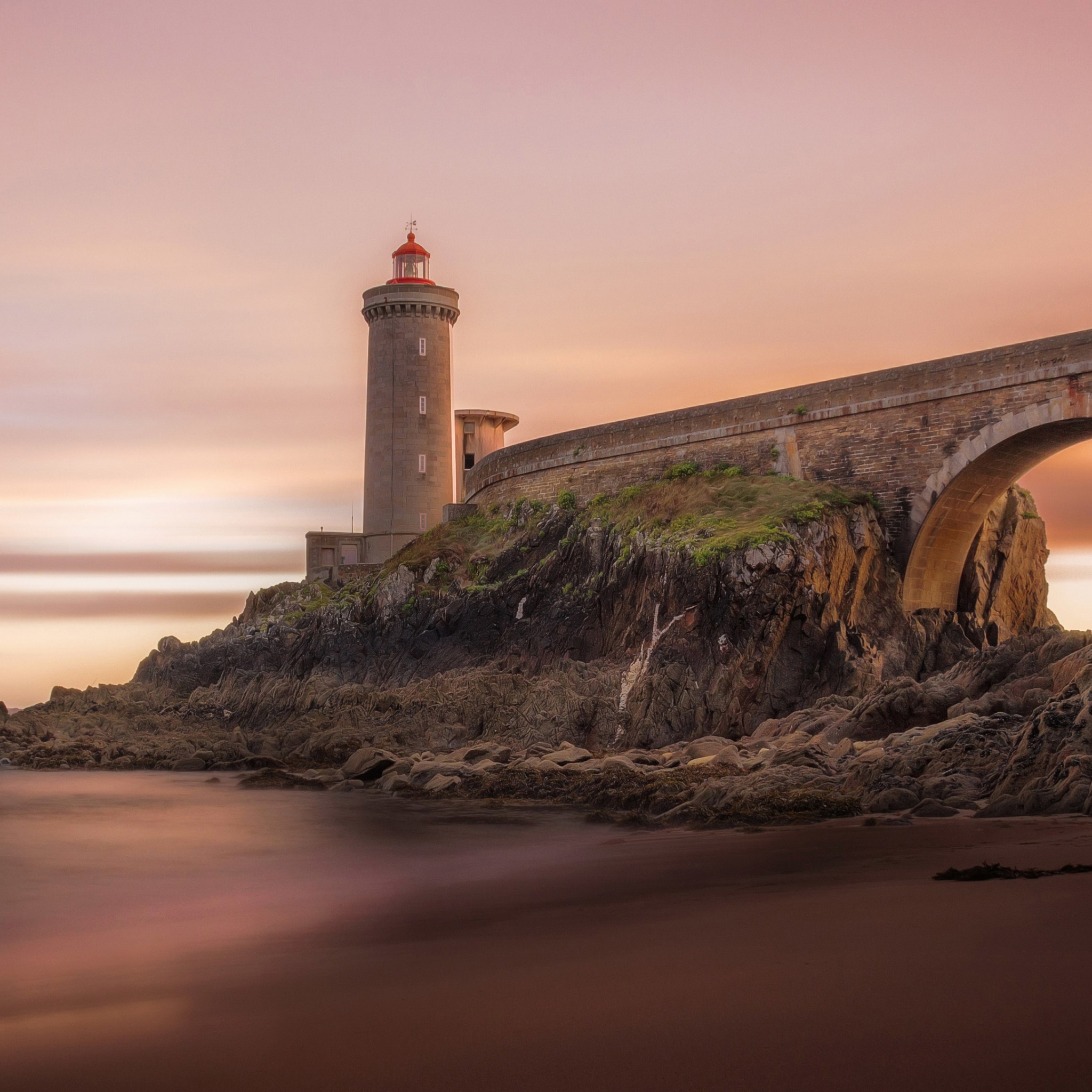 Beautiful Lighthouse With Rock Bridge Wallpapers