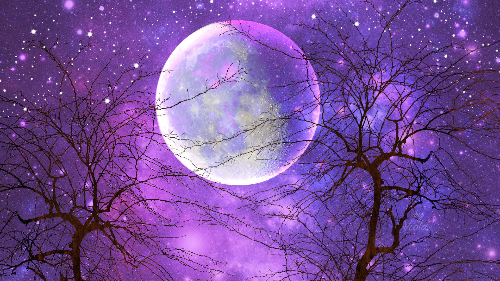 Beautiful Purple Moon Wallpapers