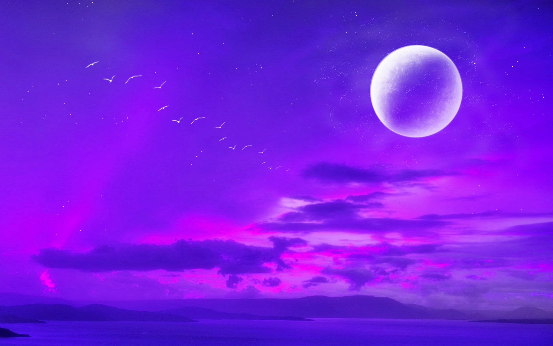 Beautiful Purple Moon Wallpapers