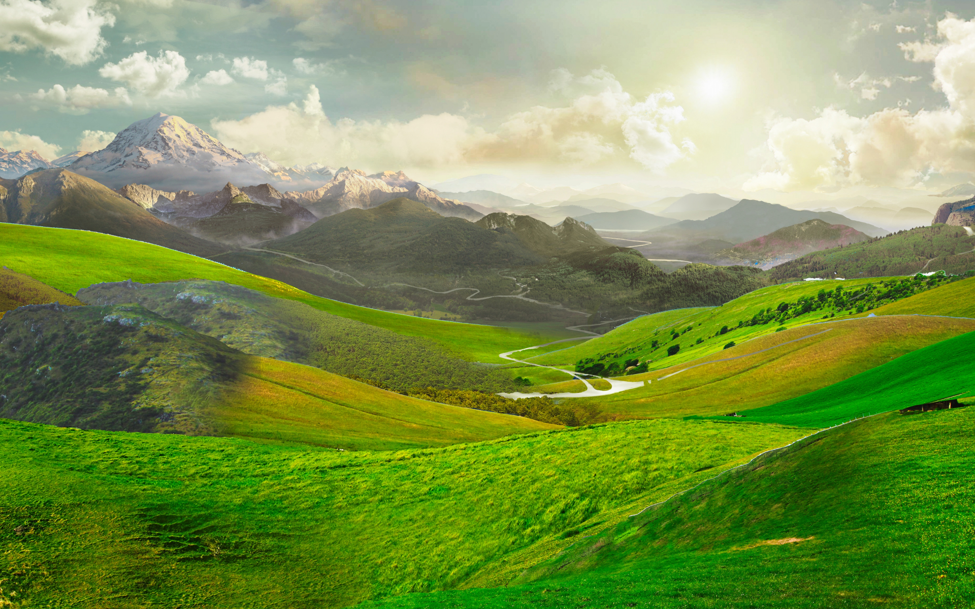 Beautiful Valley Landscape Mountains Wallpapers