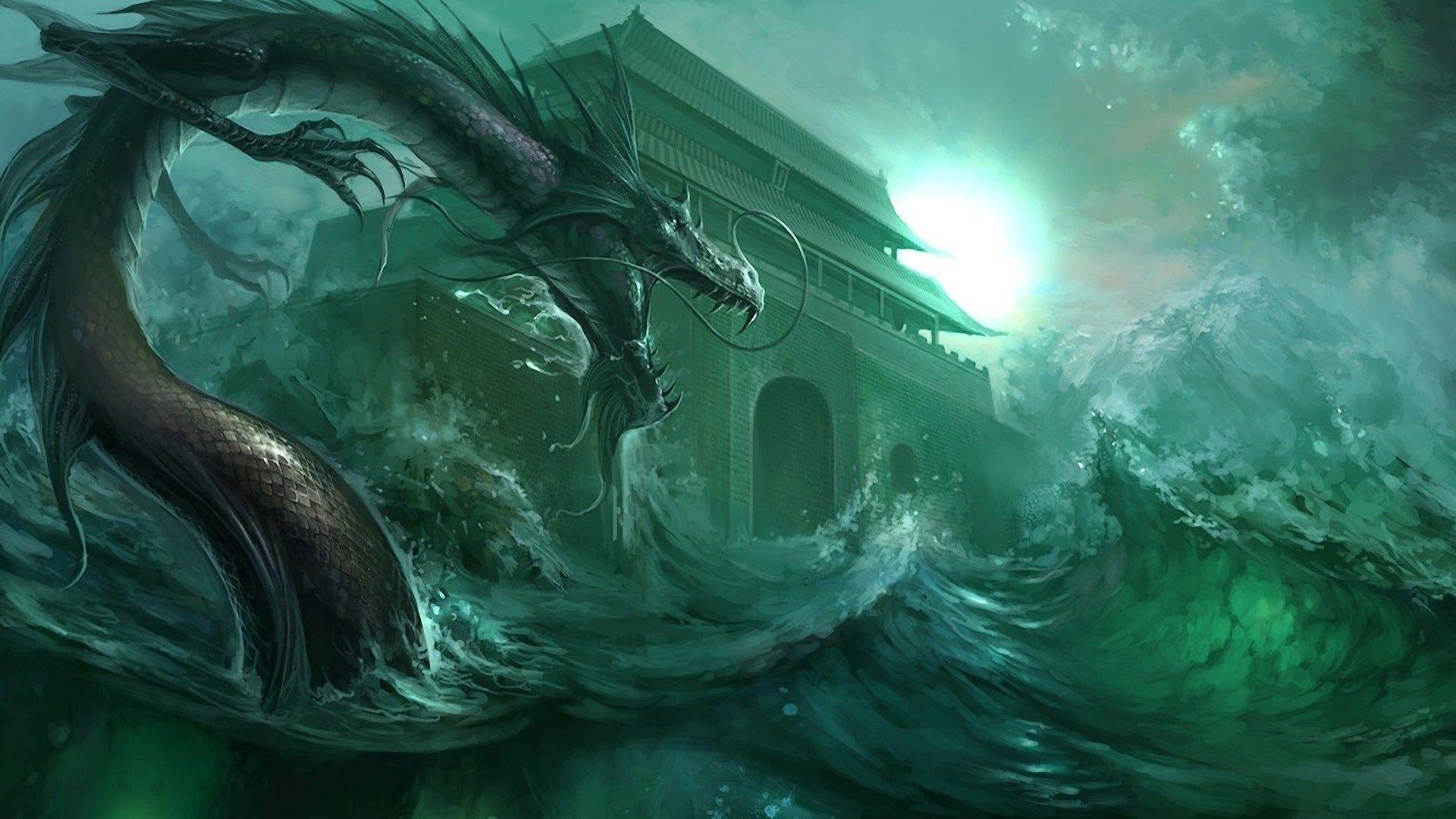 Beautiful Water Dragon Wallpapers