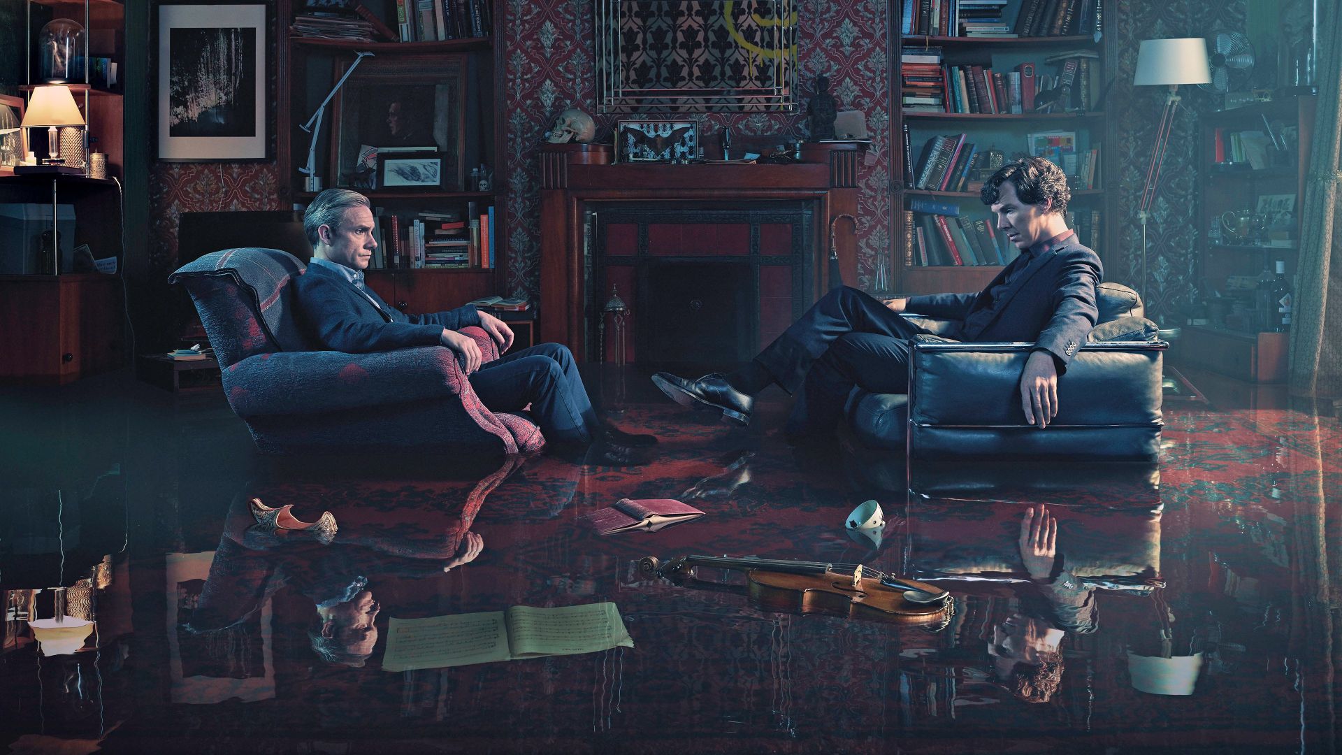 Benedict Cumberbatch And Martin Freeman Sherlock Artwork Wallpapers