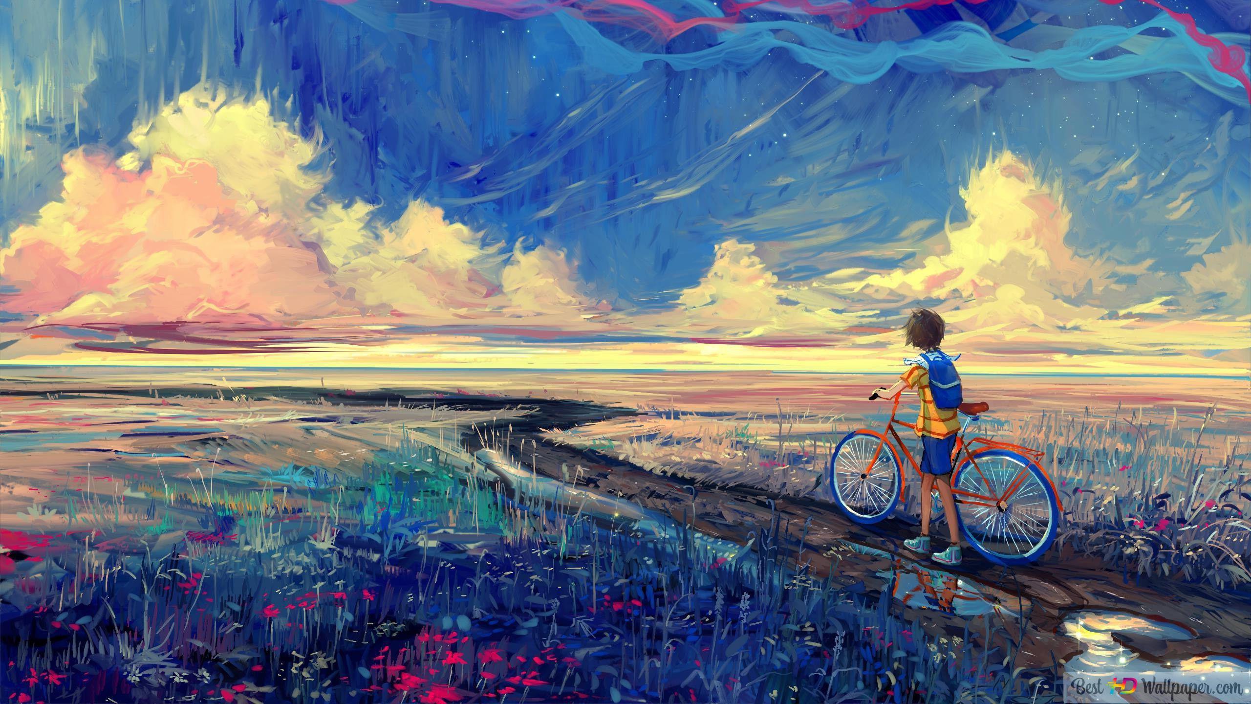 Bicycle Alone Ride Hd Landscape Wallpapers