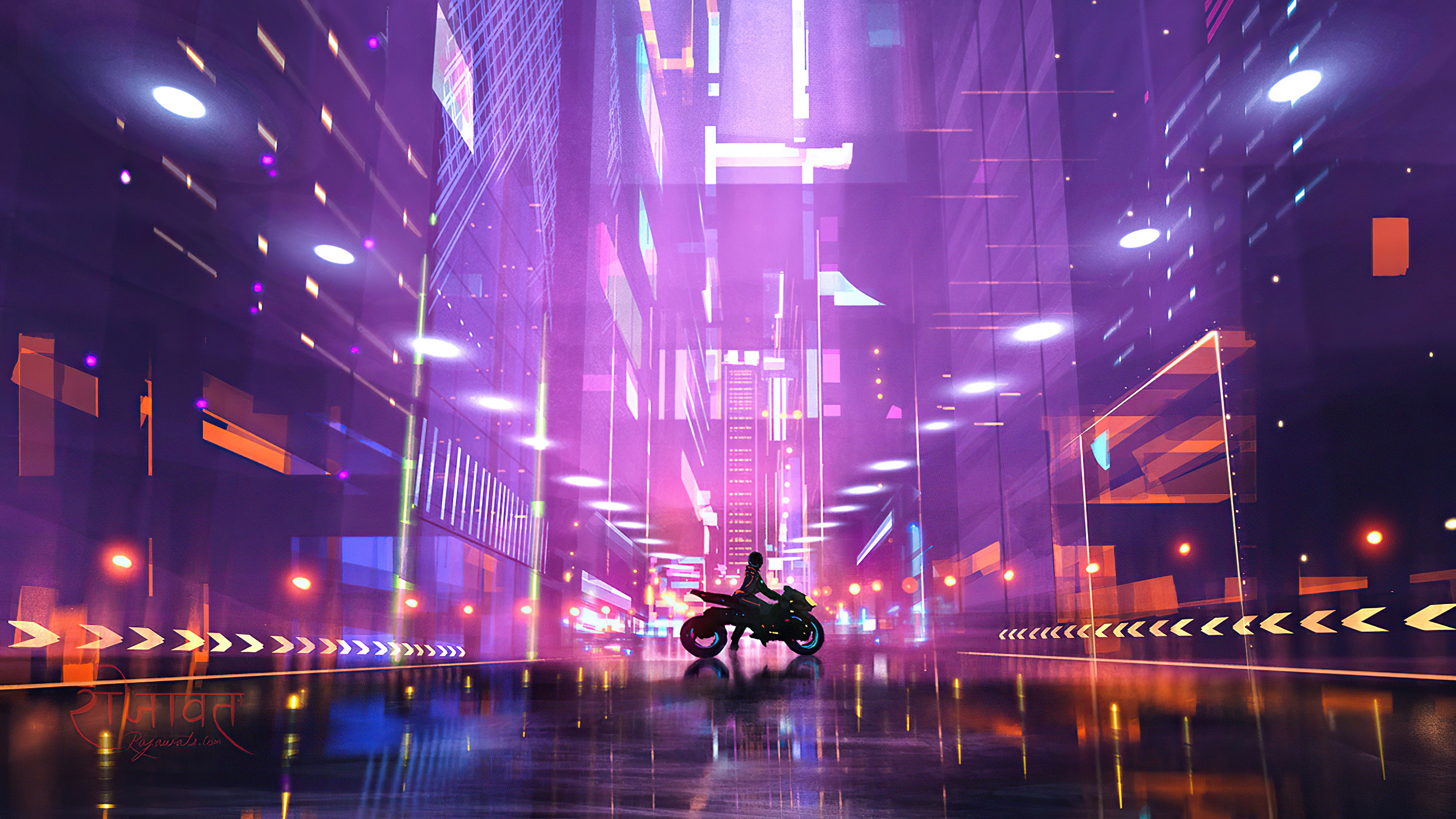 Biker 4K Retro Wave Wallpapers