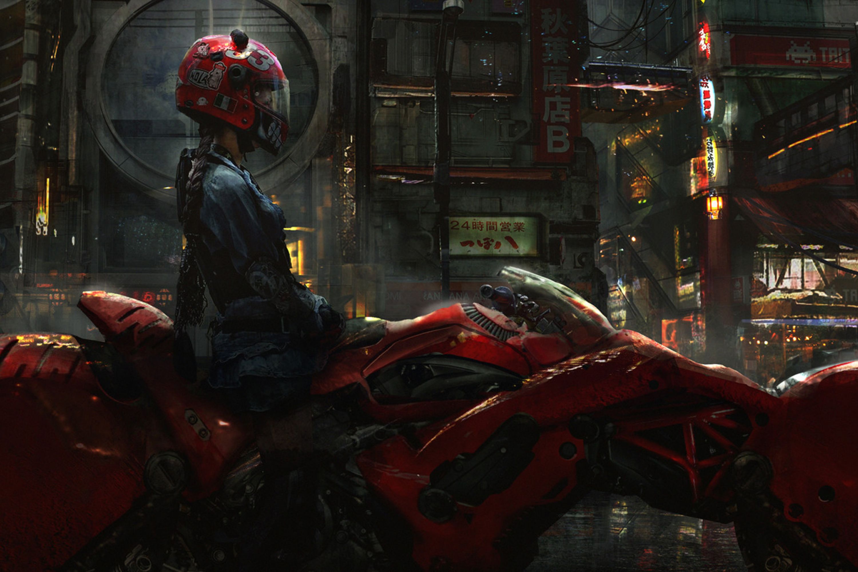 Biker Girl Futuristic Wallpapers