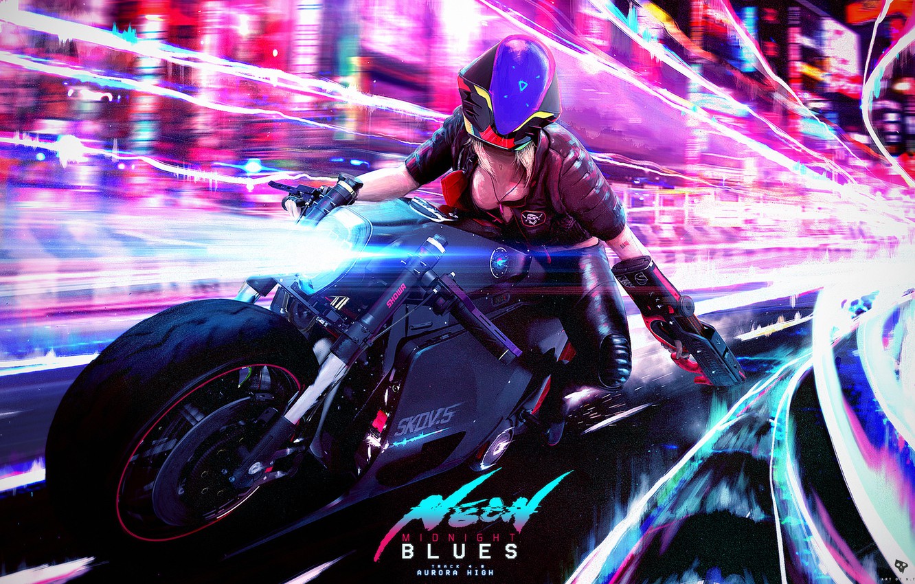 Biker Girl Futuristic Wallpapers