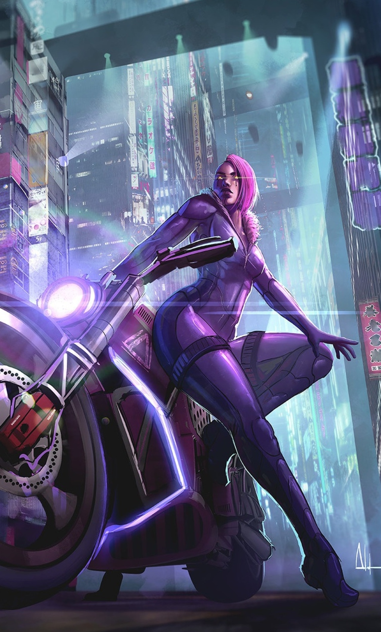 Biker Girl Futuristic Wallpapers