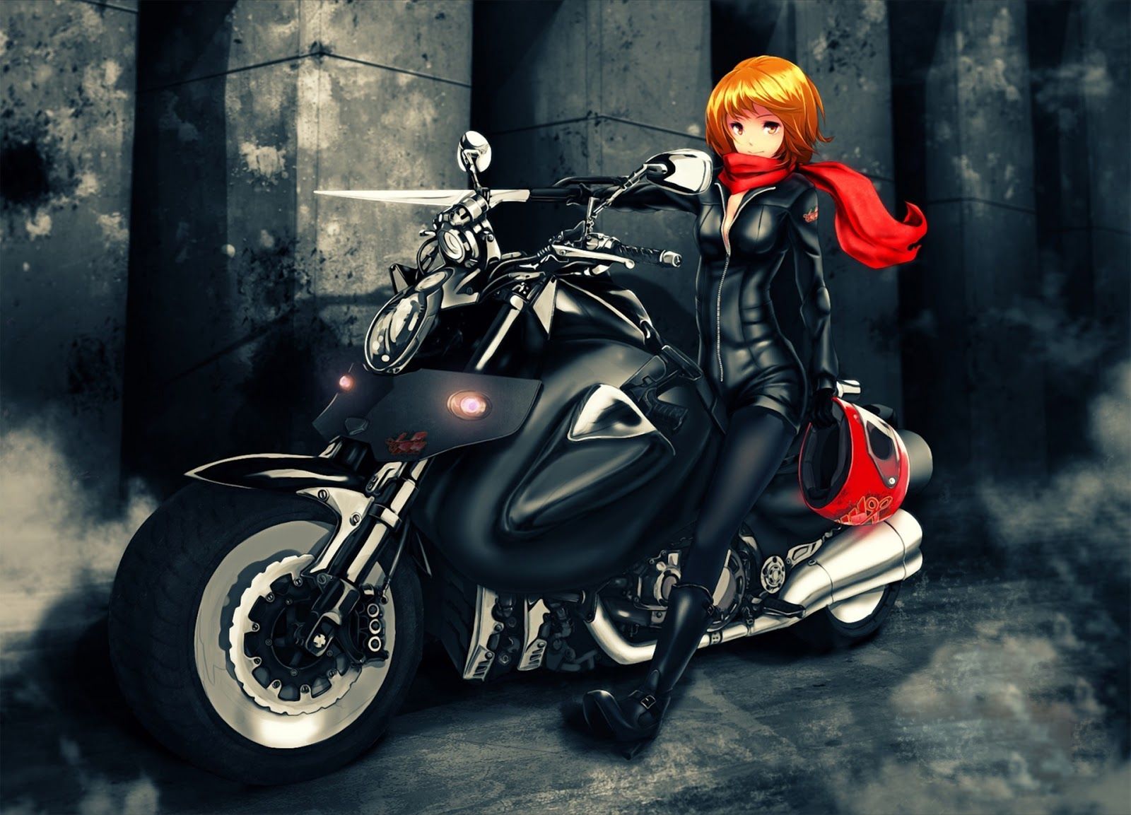 Biker Girl Futuristic Wallpapers