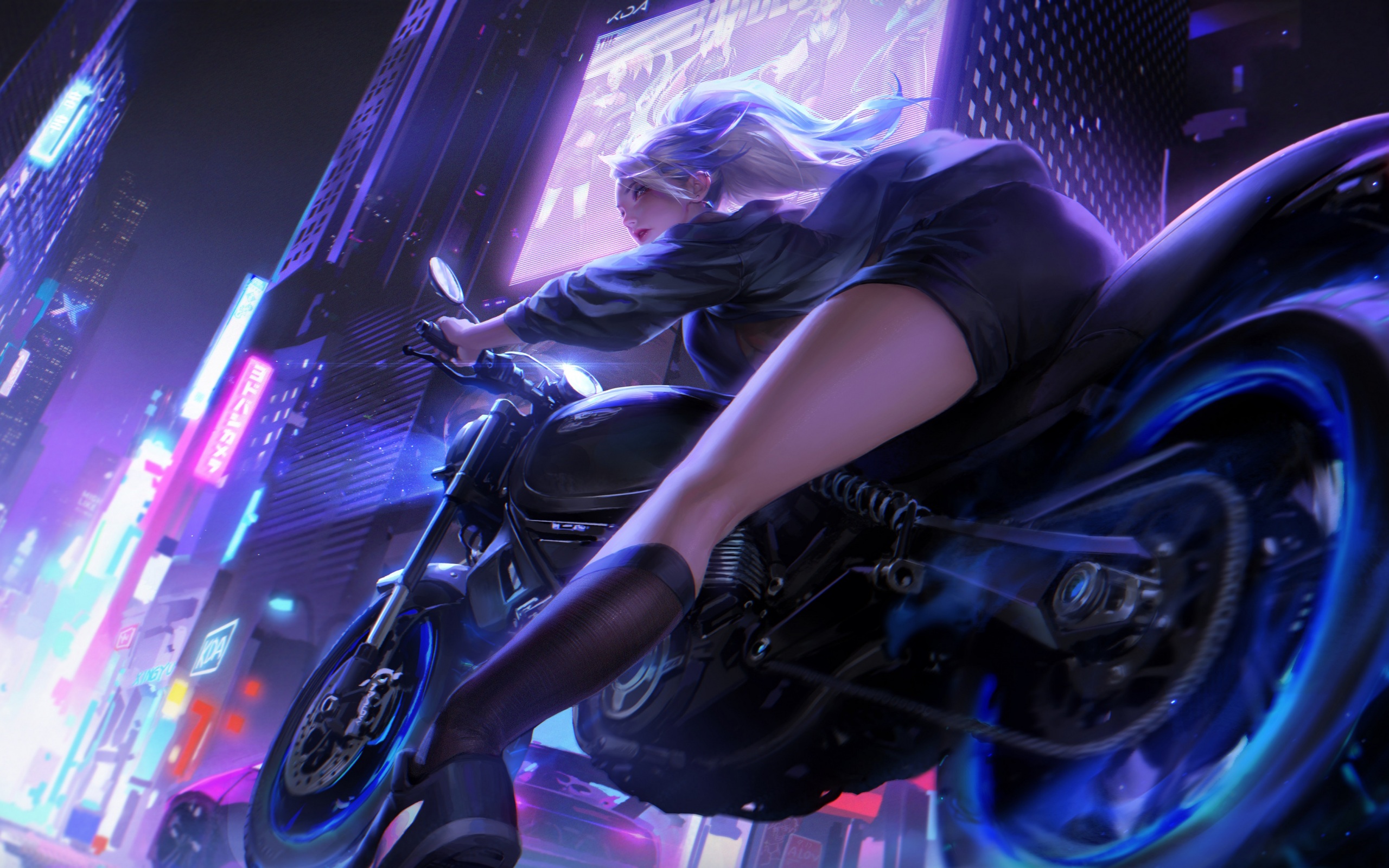 Biker Girl Futuristic Wallpapers