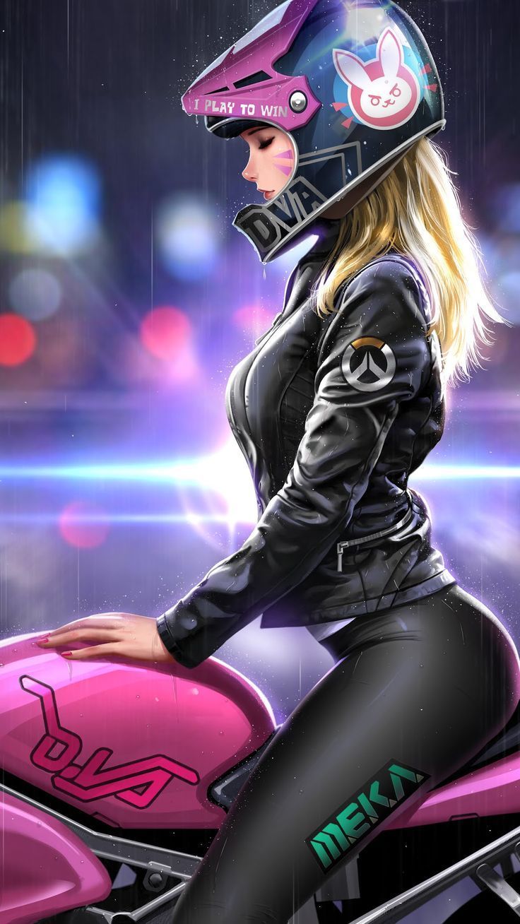 Biker Girl Futuristic Wallpapers