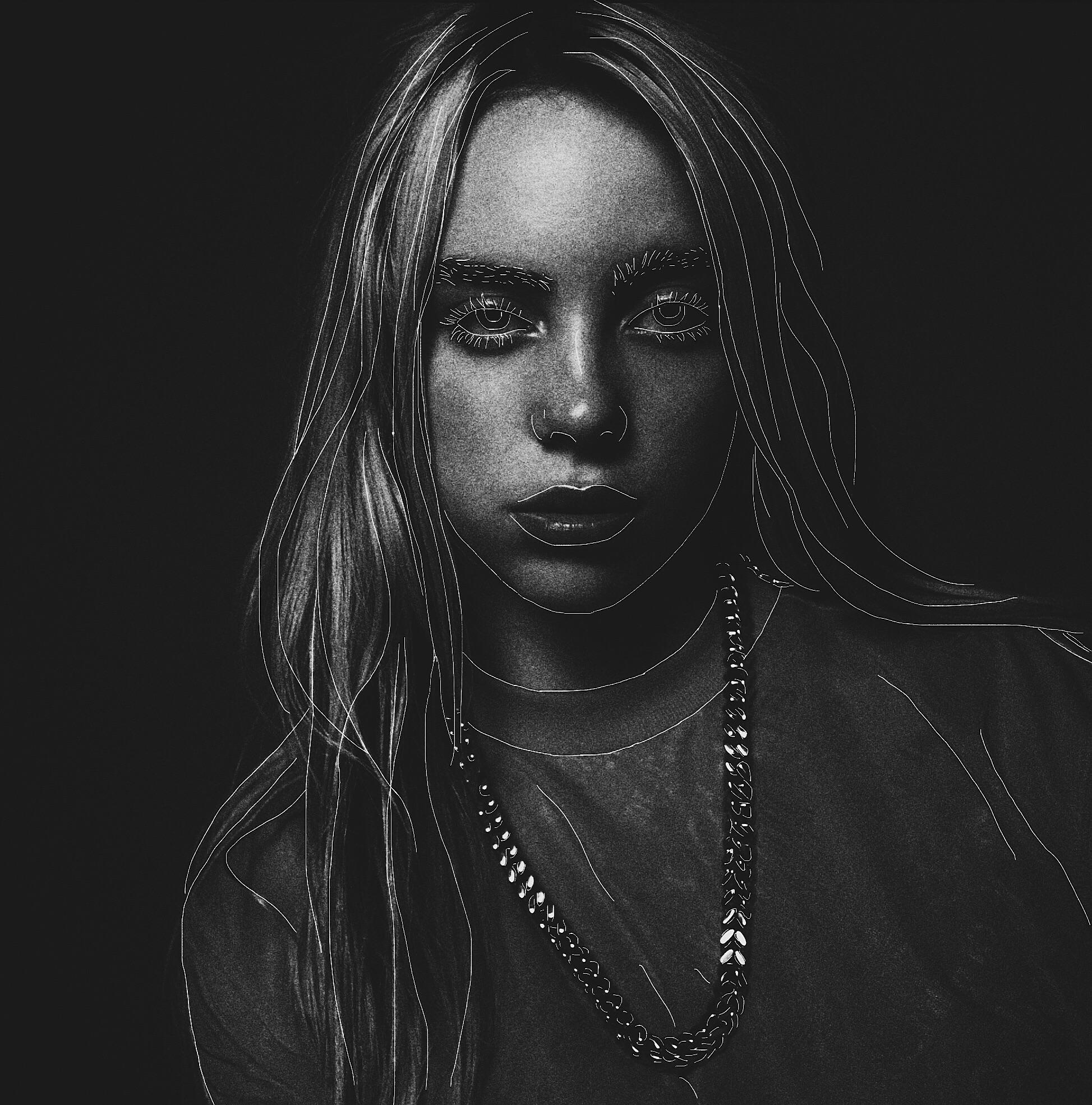 Billie Eilish Black and White 2020 Wallpapers