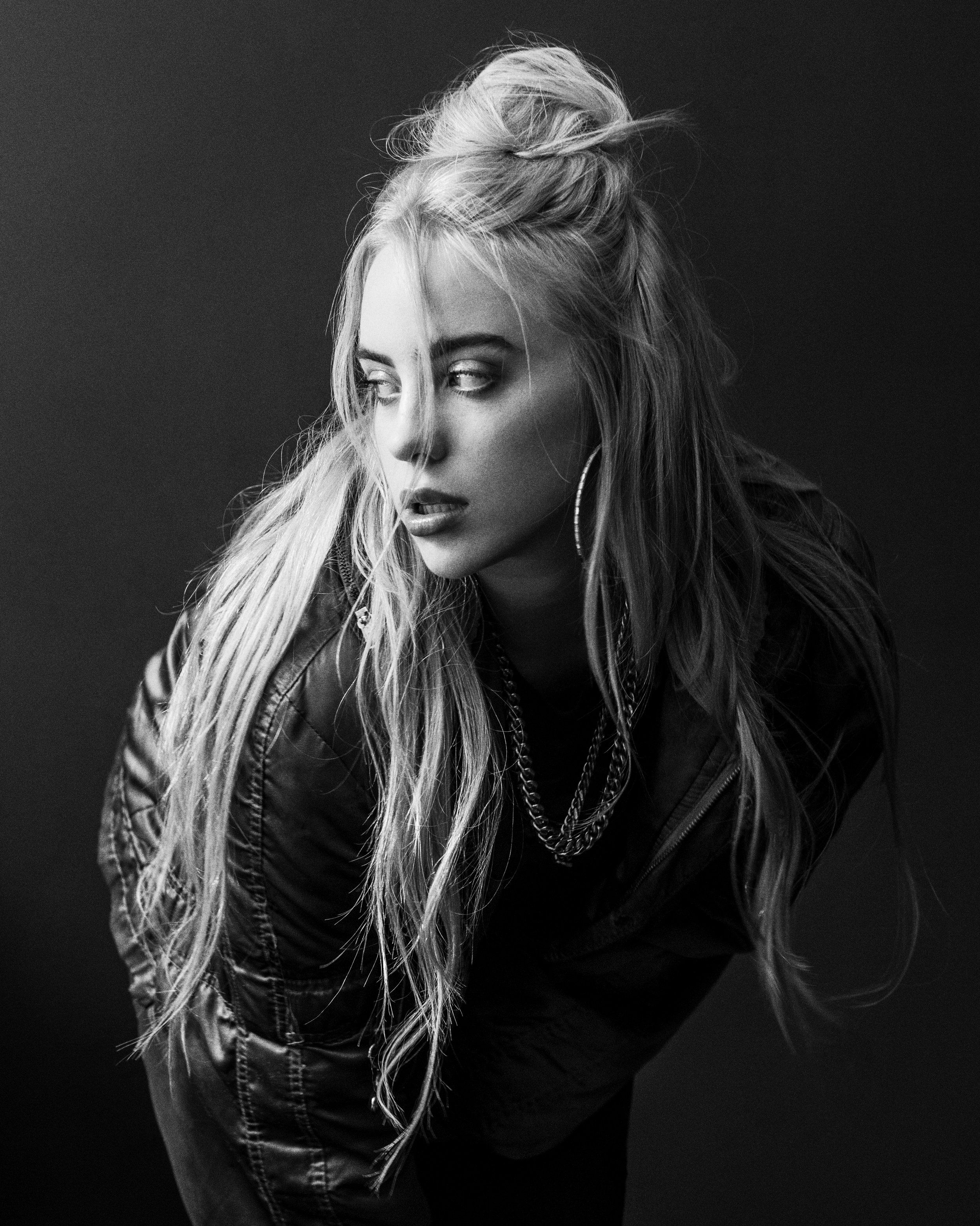 Billie Eilish Black And White Photo Wallpapers