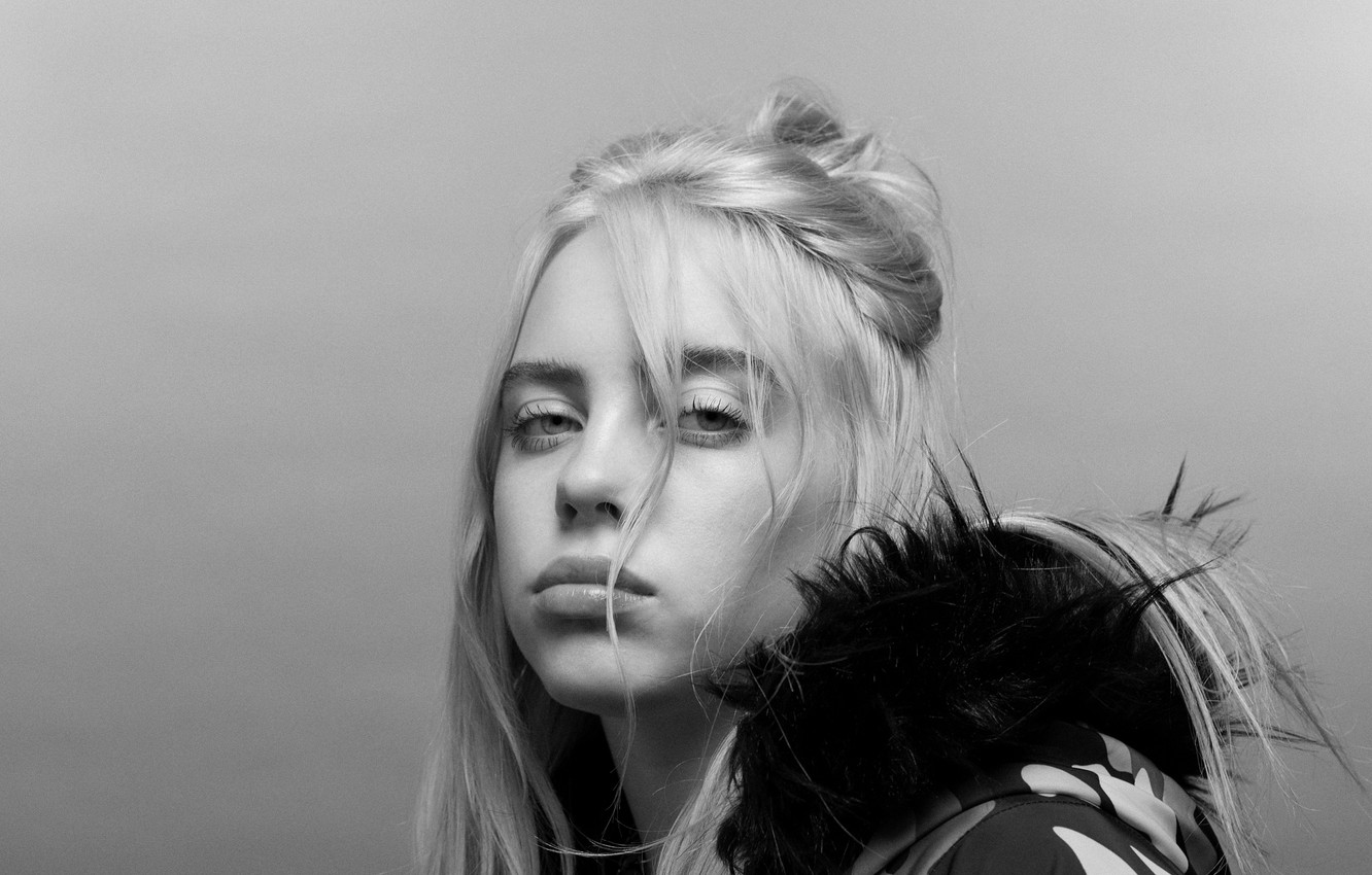 Billie Eilish Black And White Photo Wallpapers