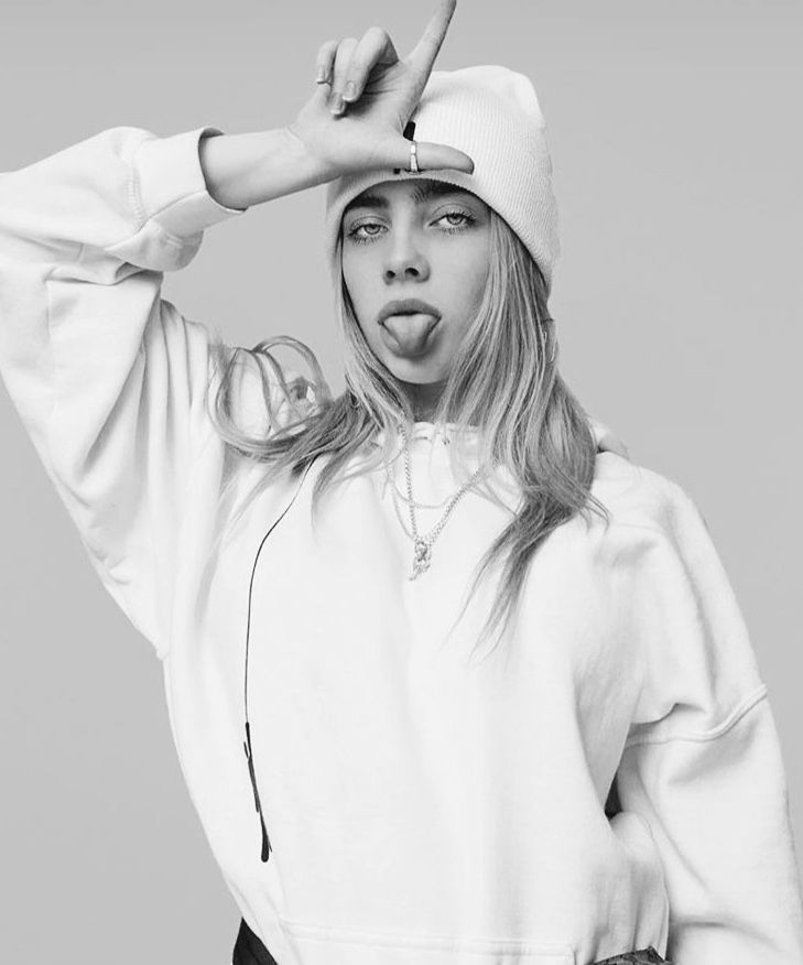 Billie Eilish Black And White Photo Wallpapers