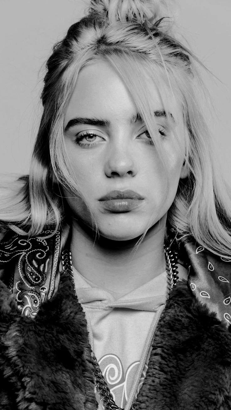 Billie Eilish Black And White Photo Wallpapers