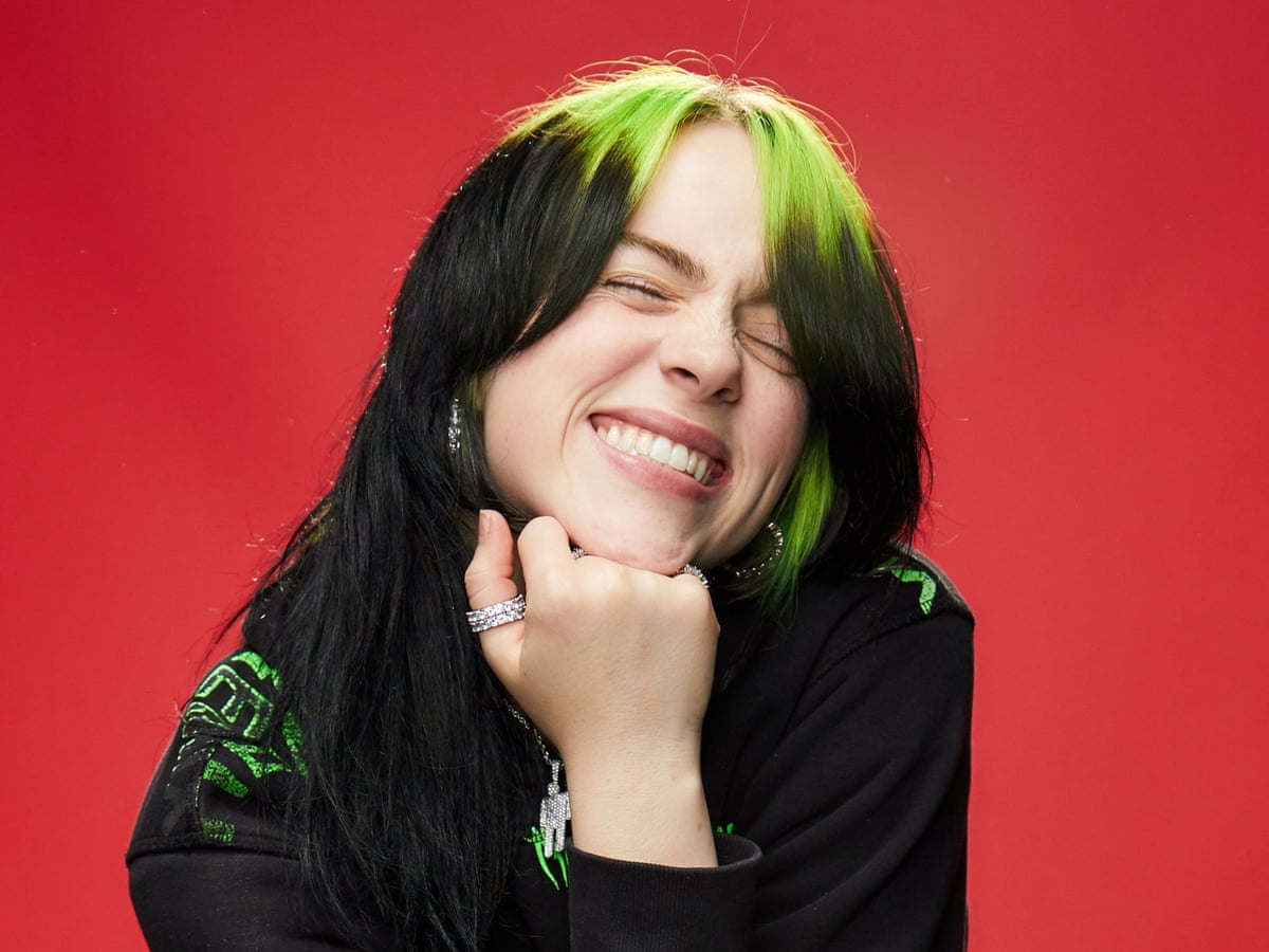 Billie Eilish Green Hair Smiling Wallpapers