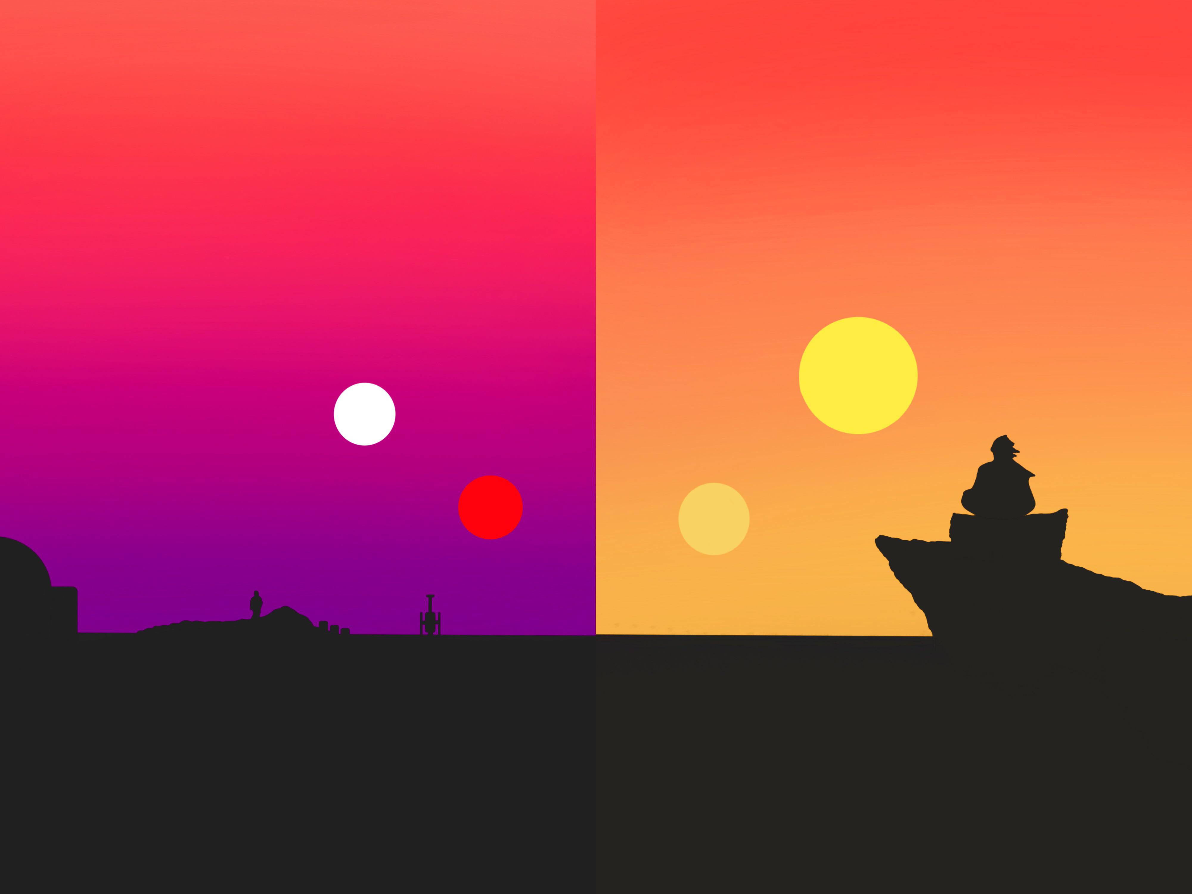 Binary Sunset Wallpapers