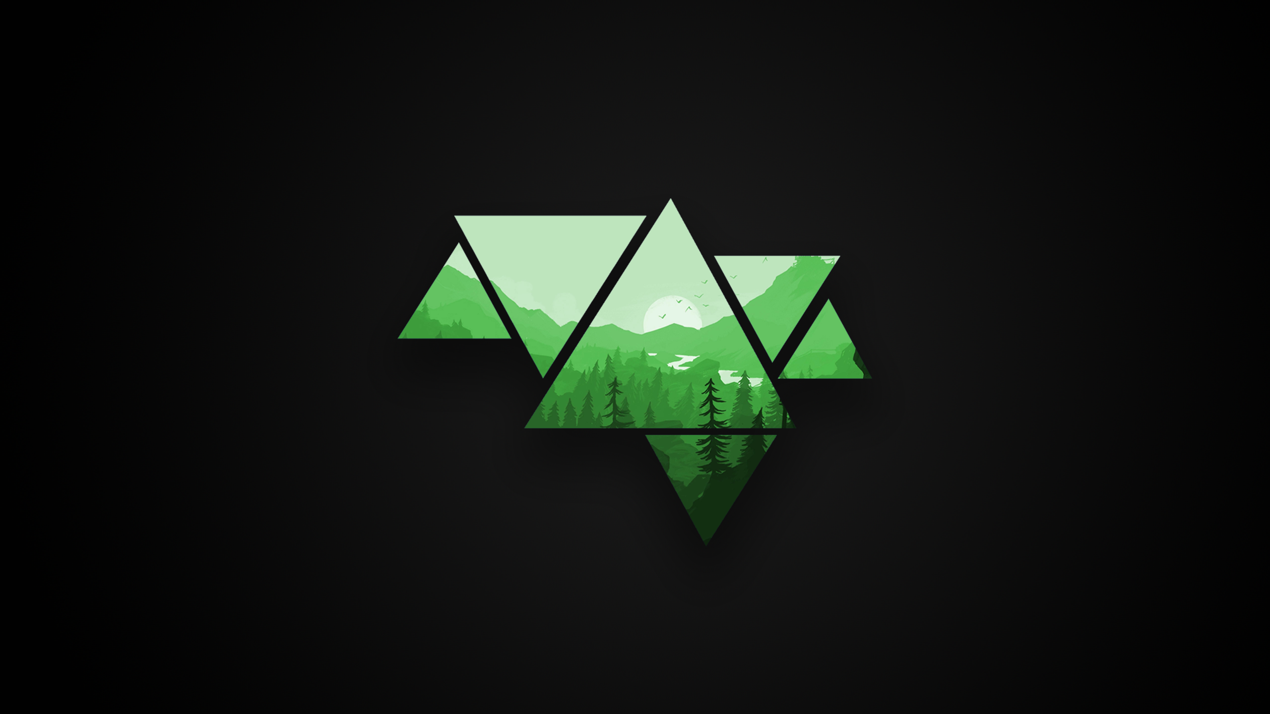 Black &Amp; Green Triangle Wallpapers