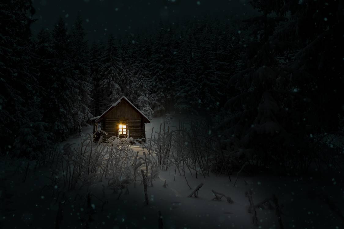 Black &Amp; White Snow Winter Night Wallpapers