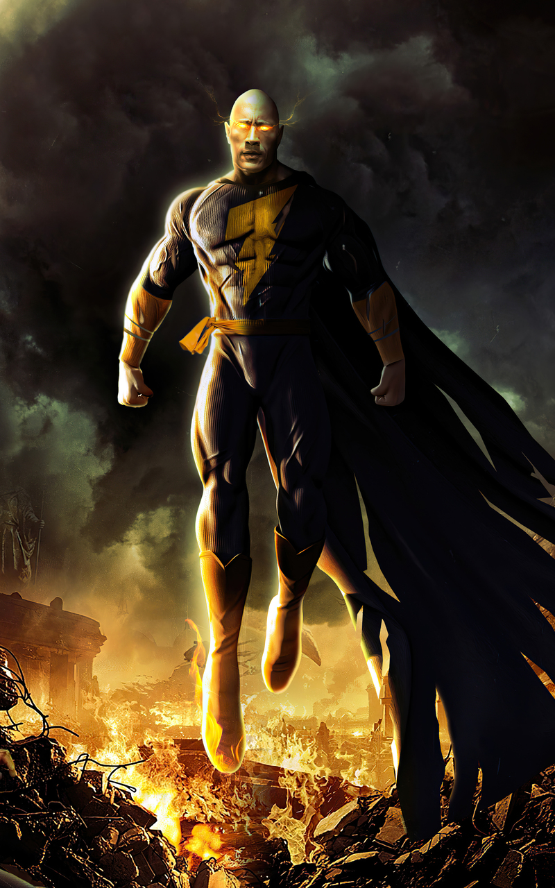 Black Adam As Dwayne Johnson Cool Art Wallpapers