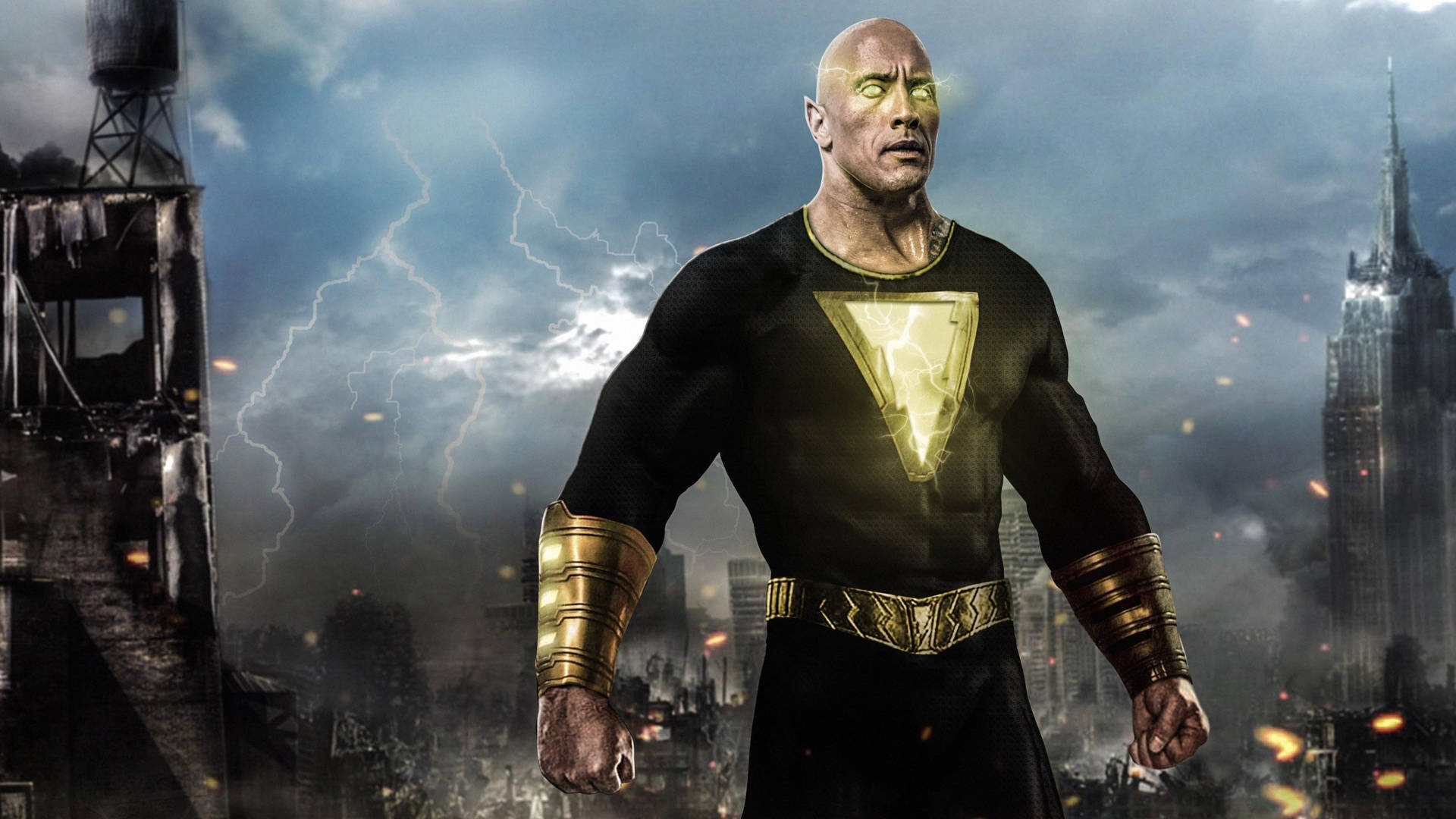 Black Adam As Dwayne Johnson Cool Art Wallpapers