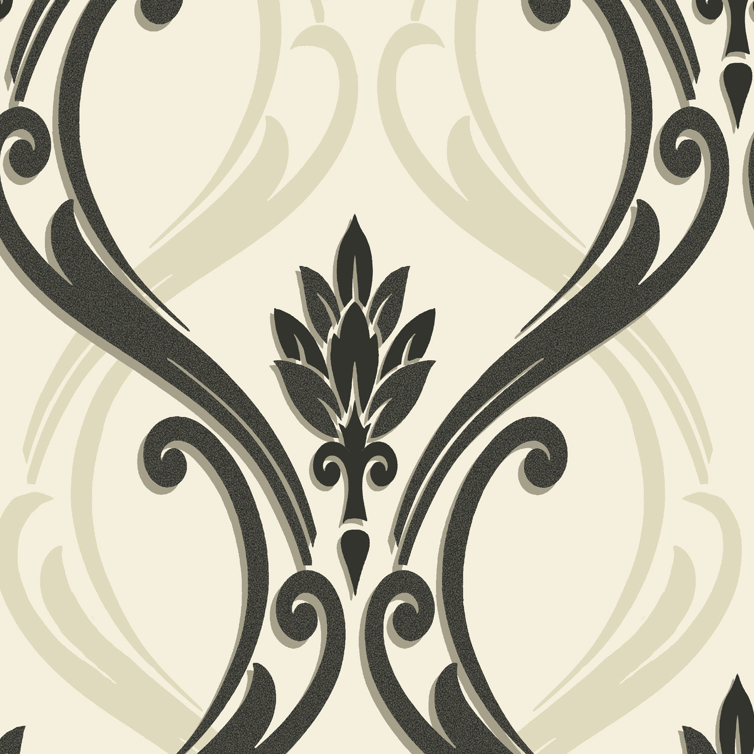 Black And Cream Damask Wallpapers