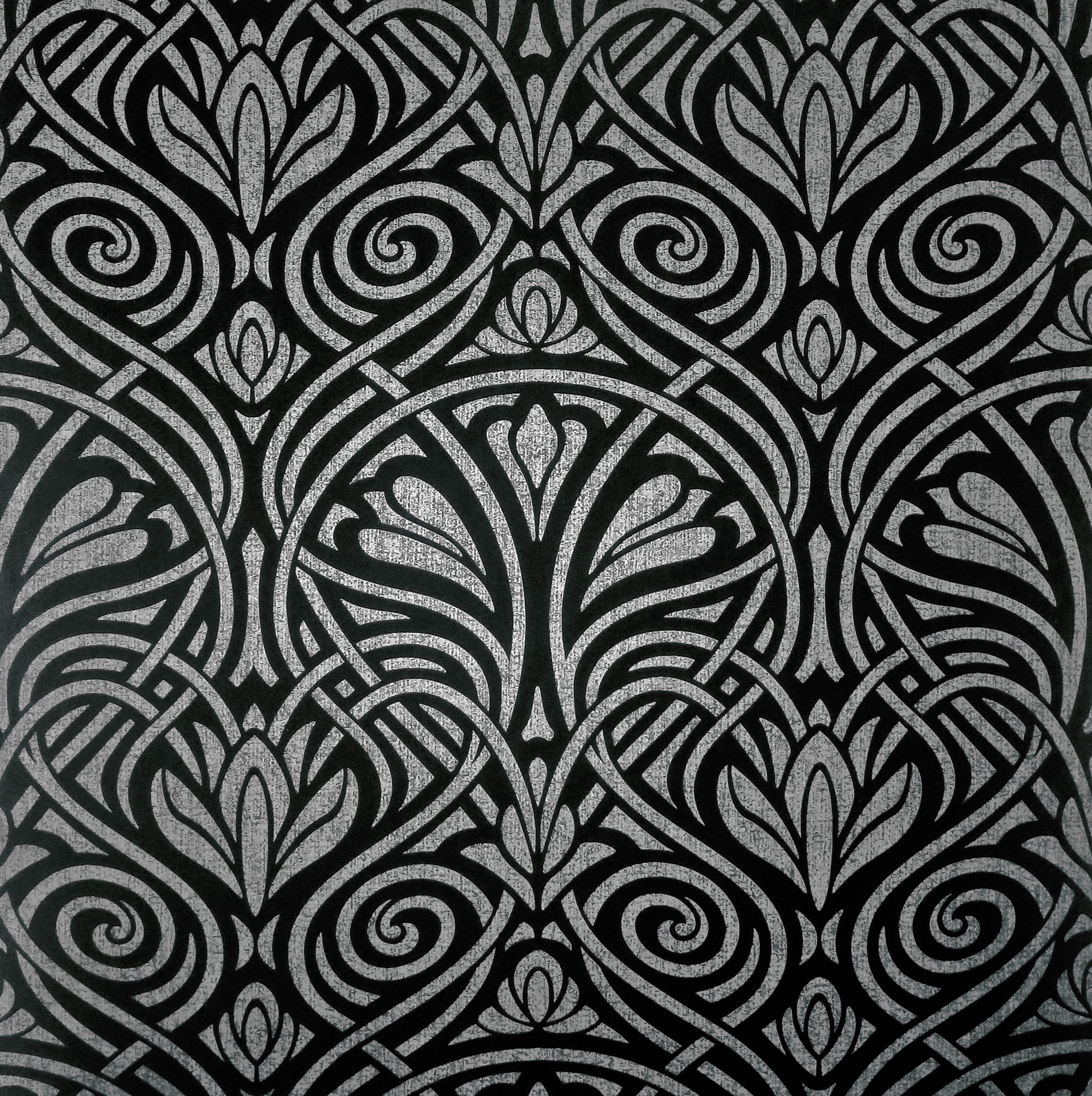 Black And Cream Damask Wallpapers