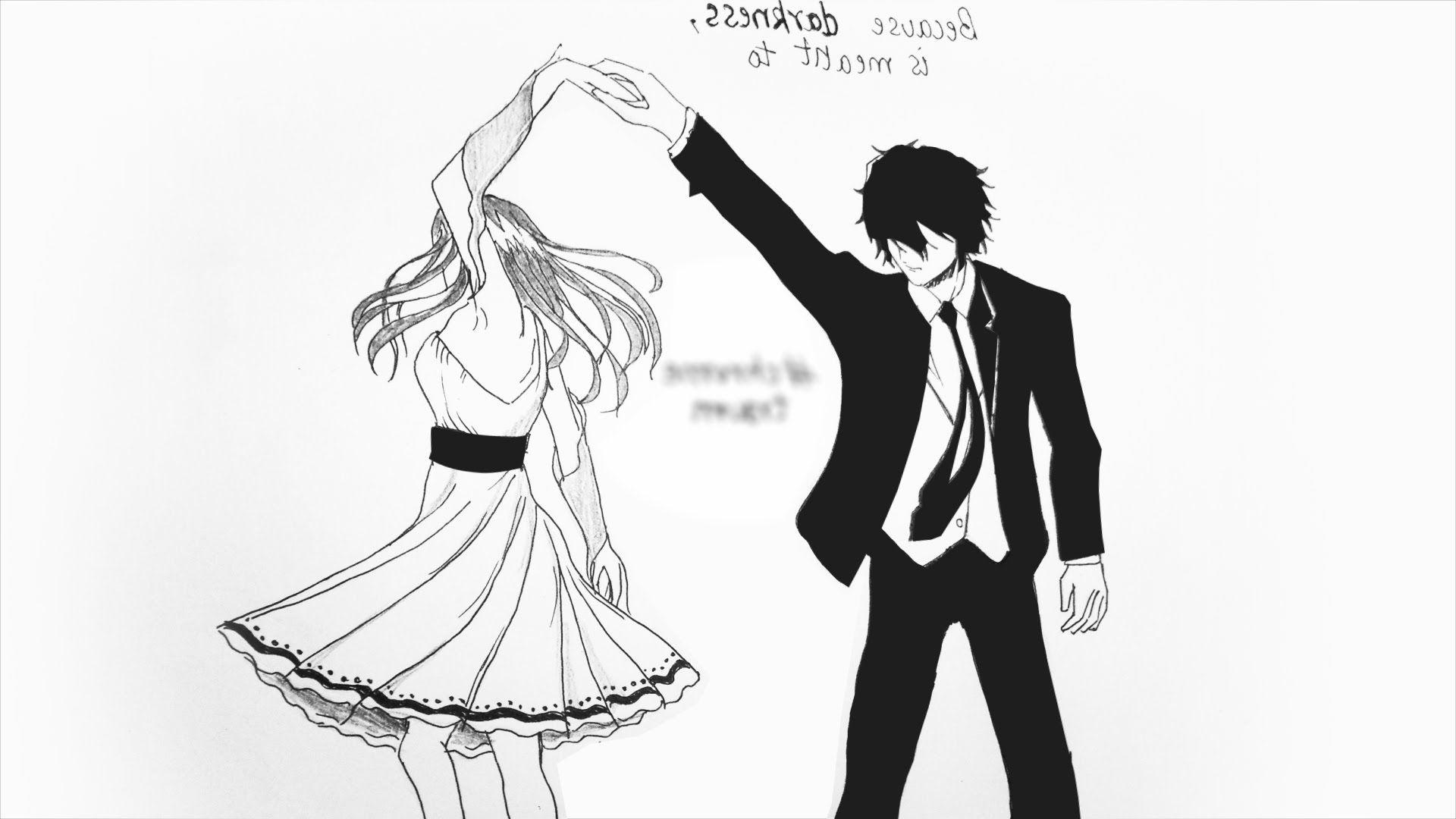 Black And White Anime Couple Wallpapers