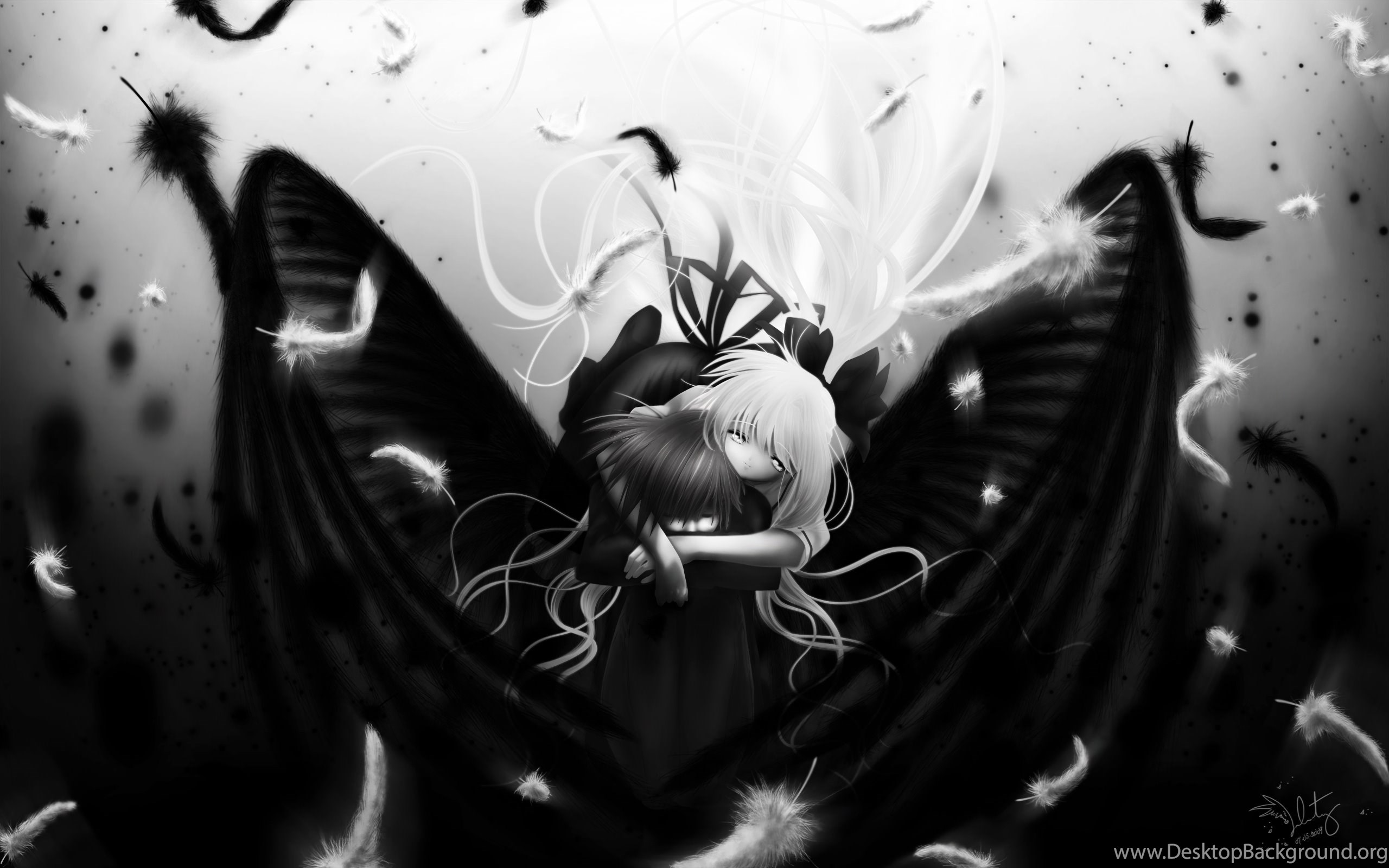 Black And White Anime Scenery Wallpapers