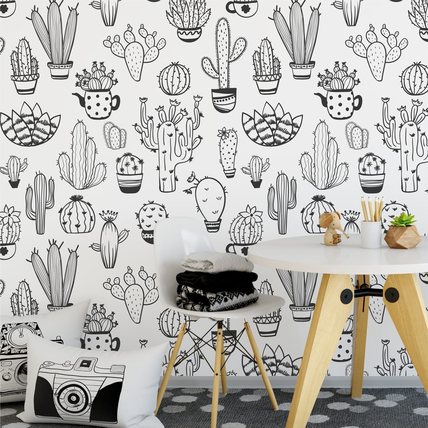 Black And White Cactus Wallpapers