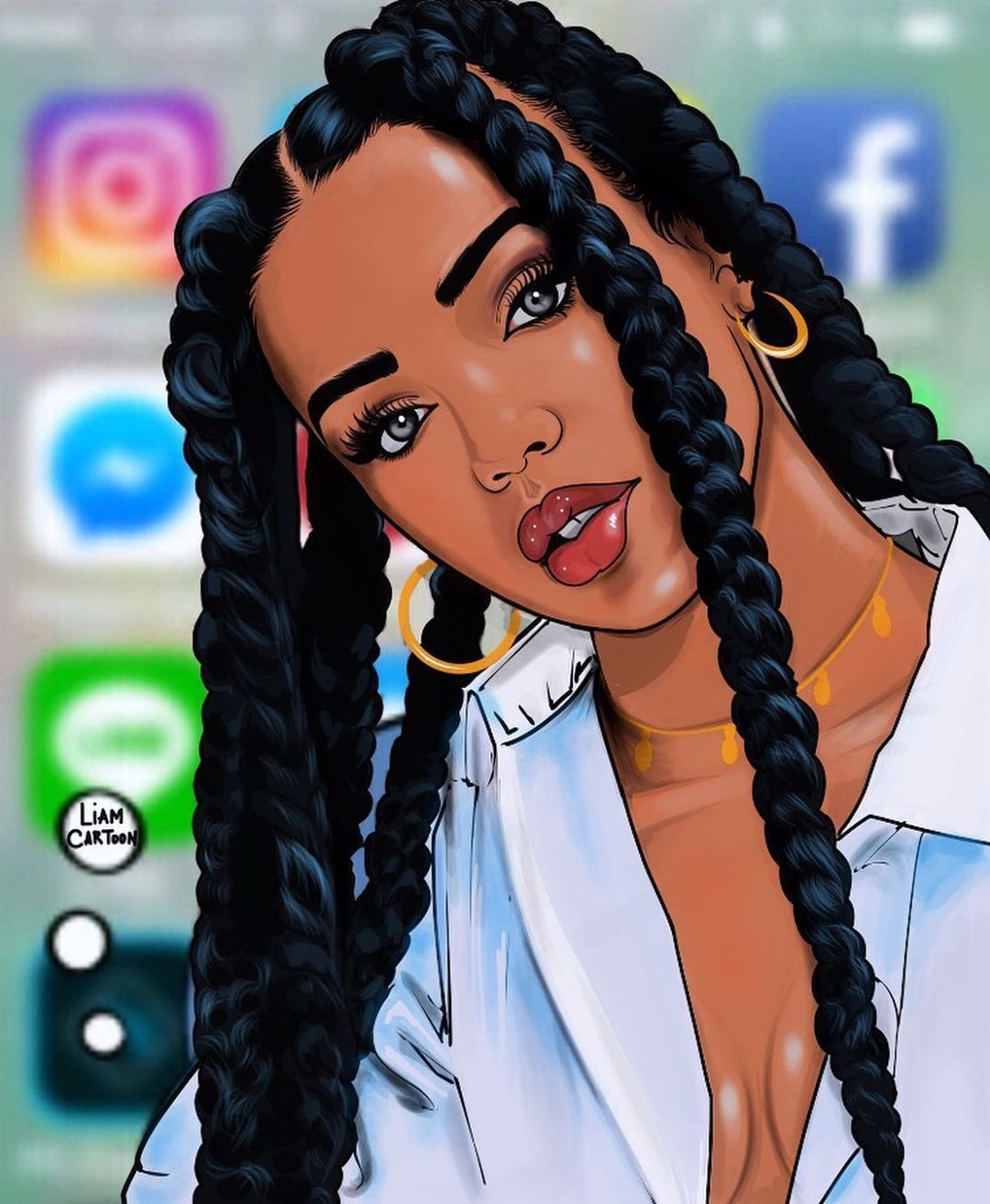 Black Cartoon Drawings Wallpapers