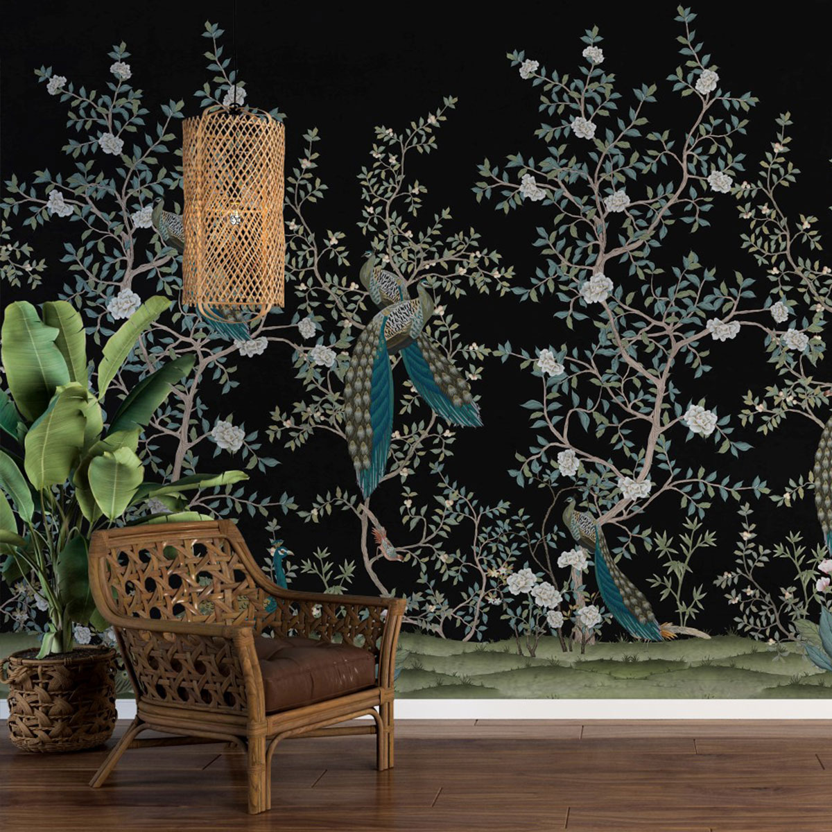 Black Chinoiserie Wallpapers