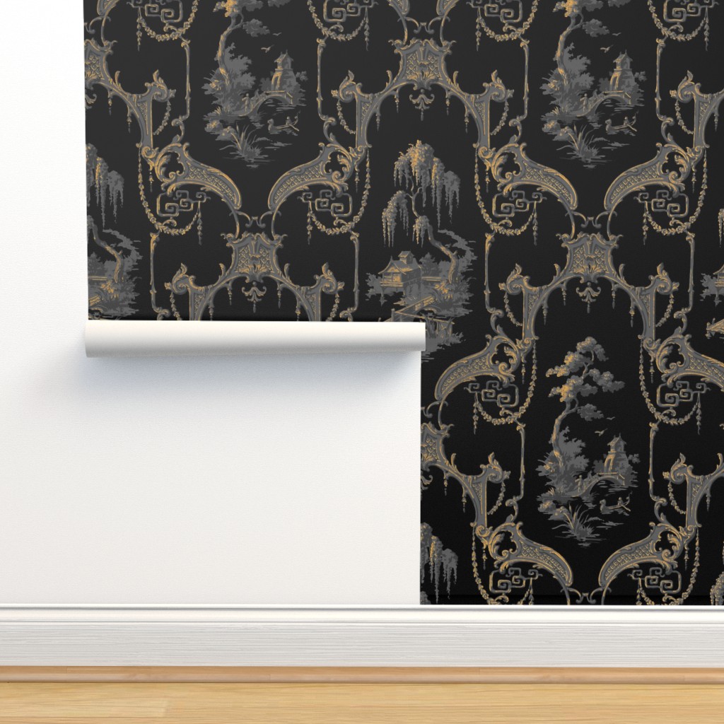 Black Chinoiserie Wallpapers