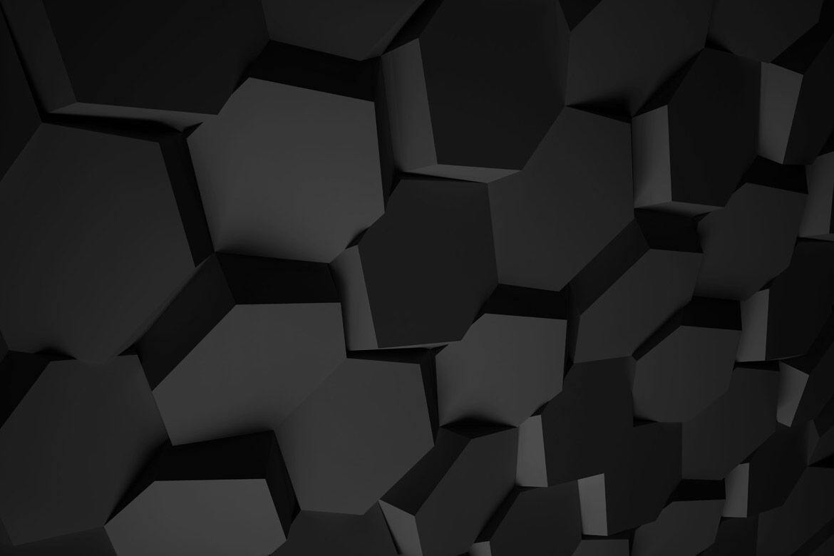 Black Hexagon Background