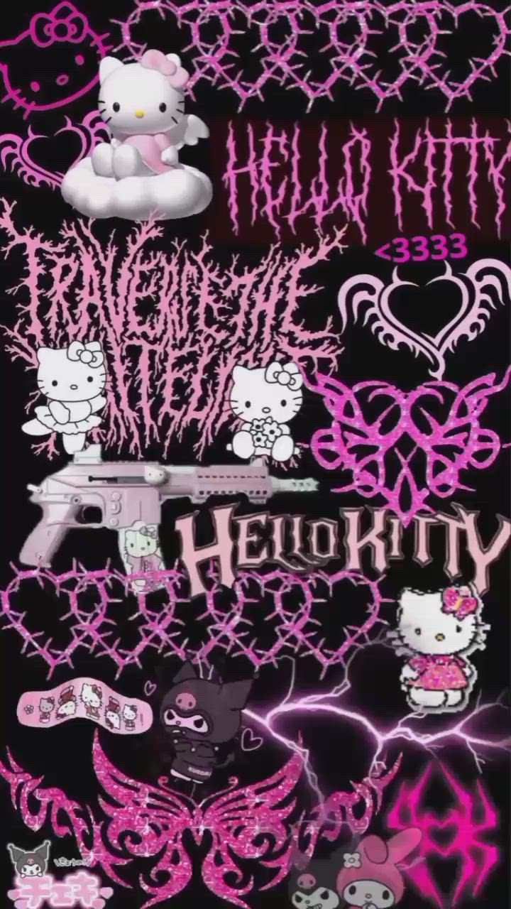 Black Love Hello Kitty Wallpapers