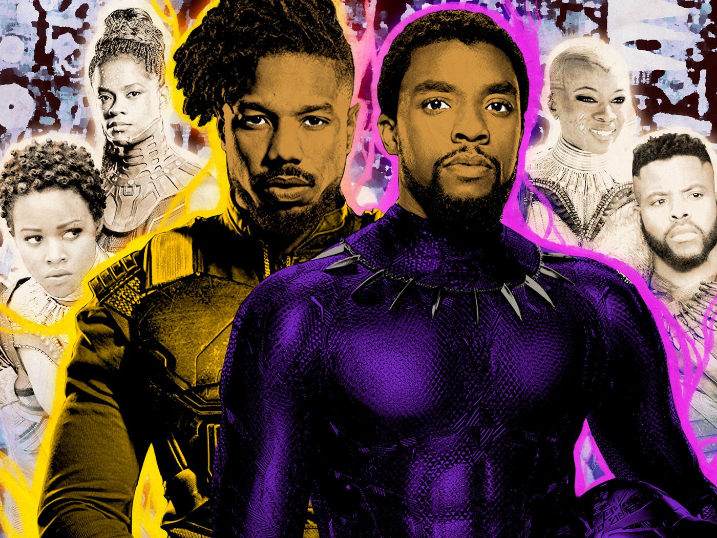 Black Panther Chadwick Boseman In Field With Panthers Wallpapers