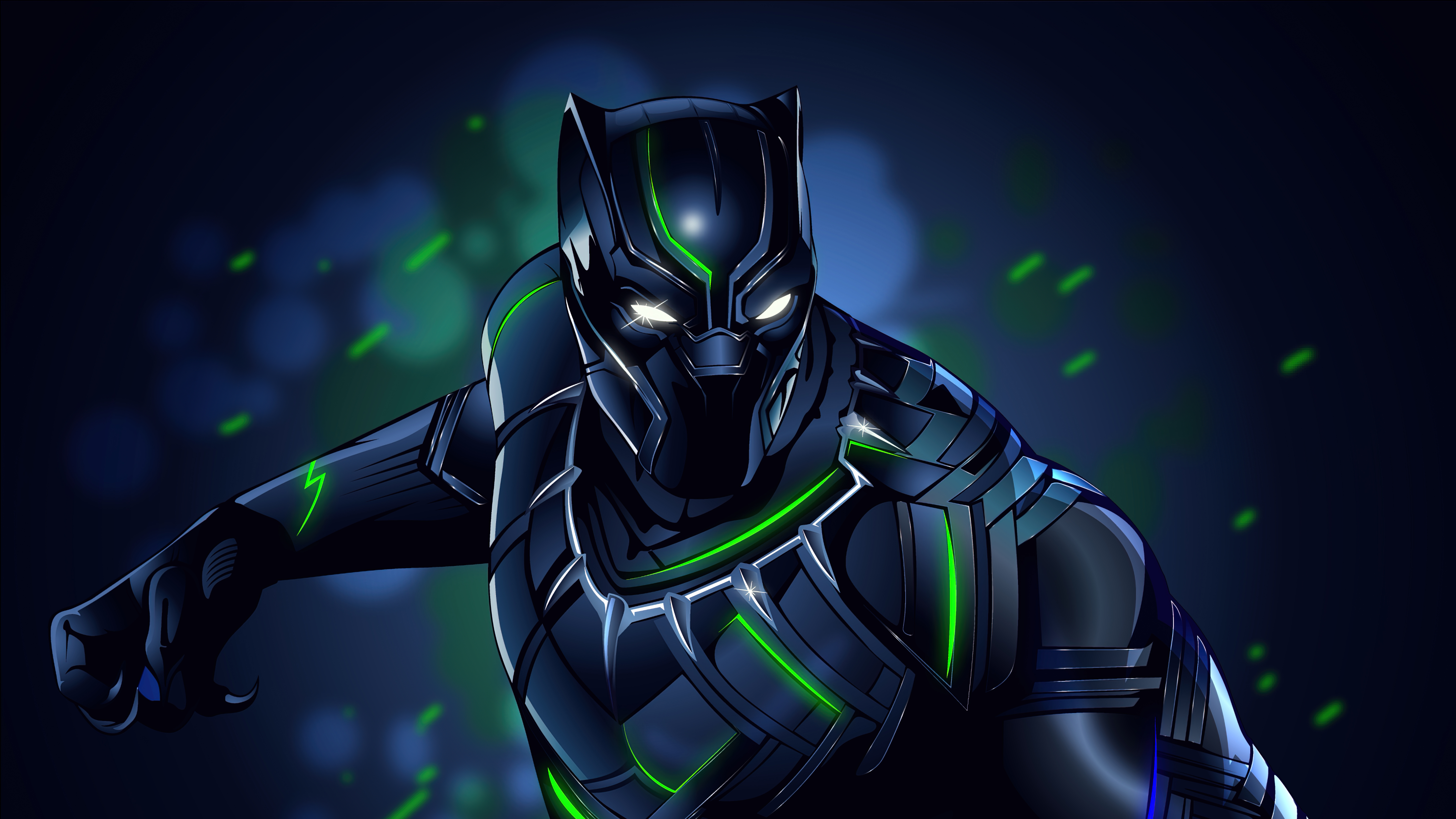 Black Panther Helmet Illustration 5K Wallpapers