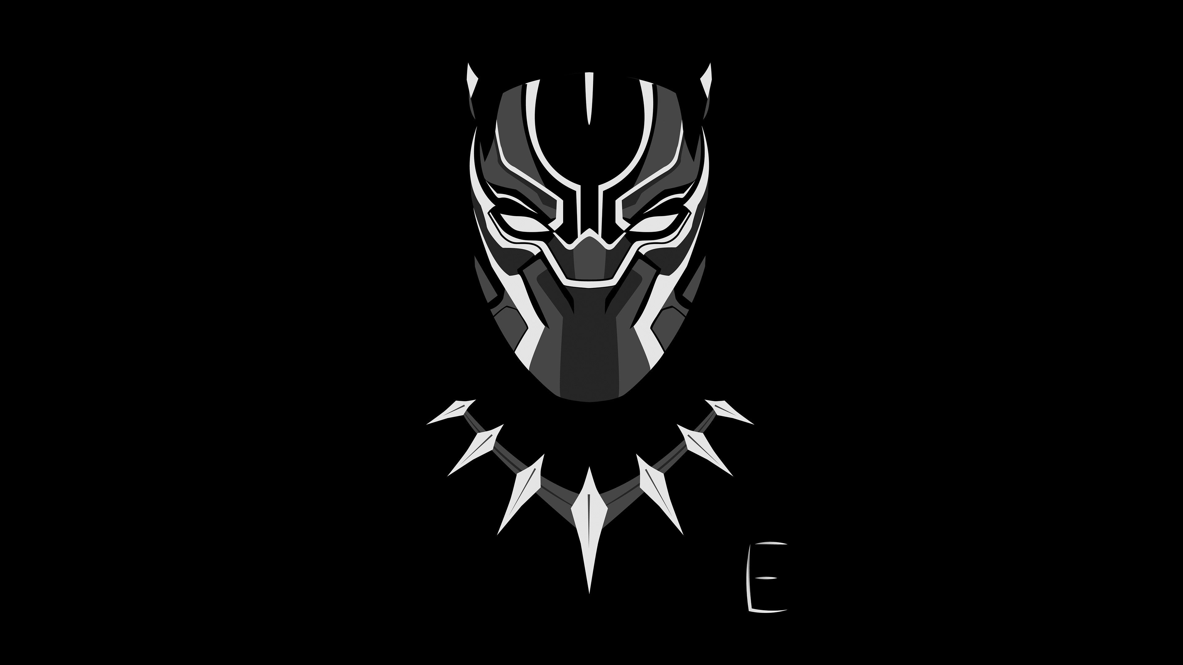 Black Panther Helmet Illustration 5K Wallpapers