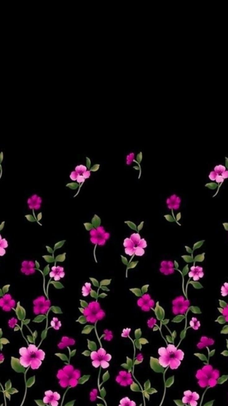 Black Pink Floral Wallpapers