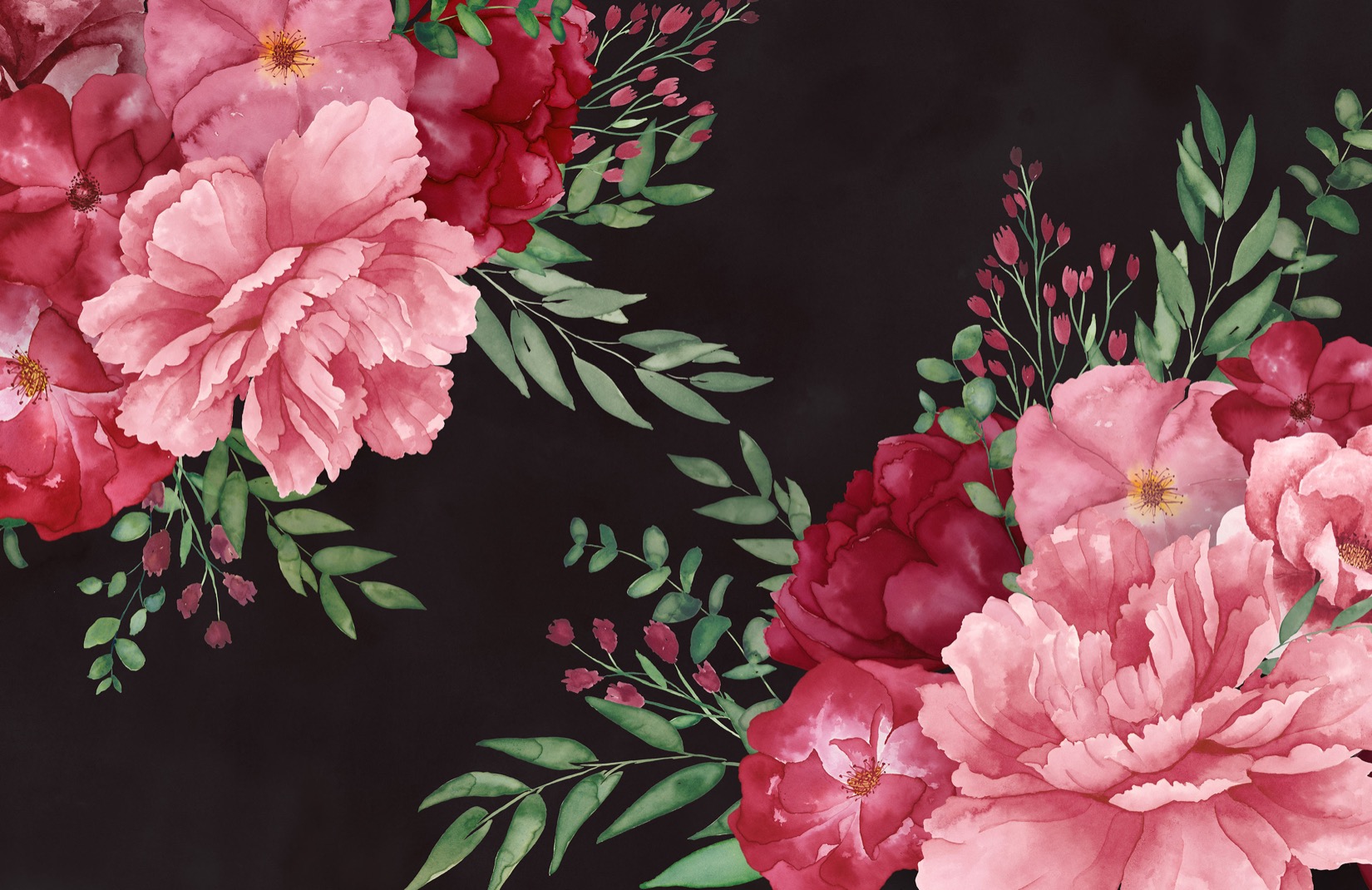 Black Pink Floral Wallpapers