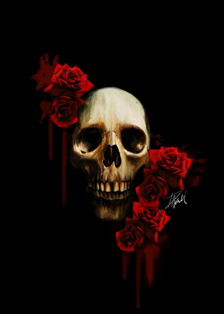 Black Skulls And Roses Wallpapers