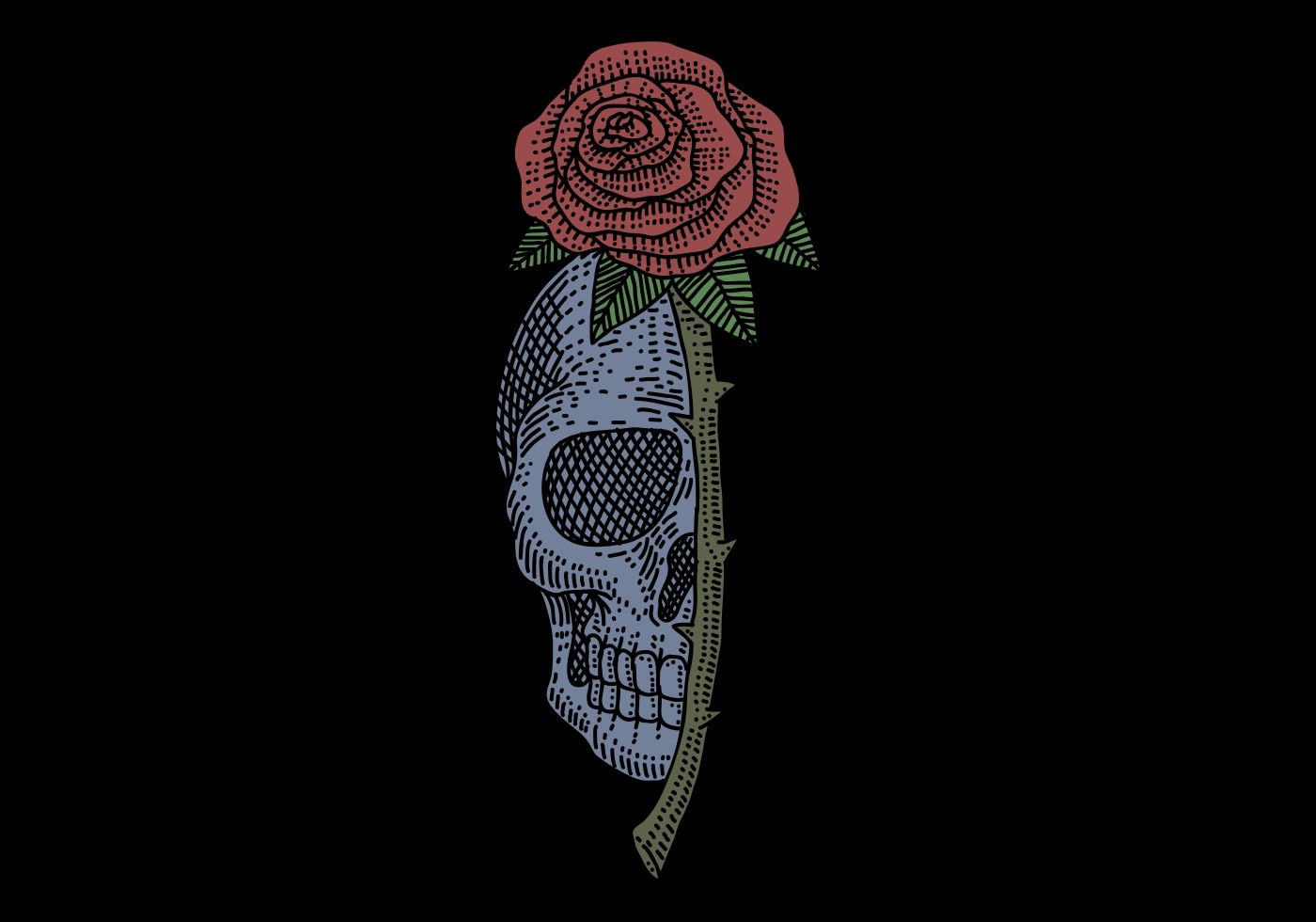 Black Skulls And Roses Wallpapers