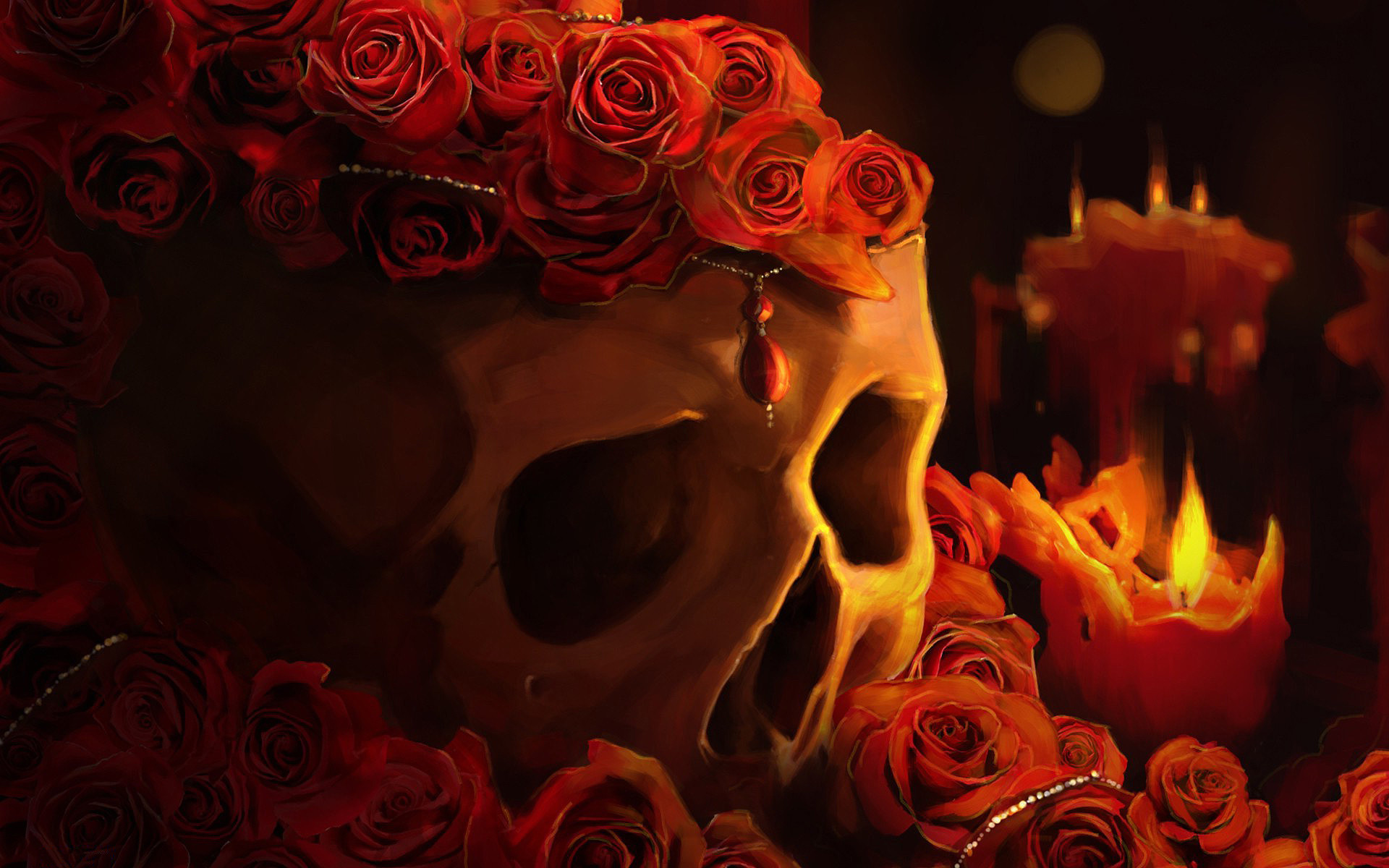 Black Skulls And Roses Wallpapers