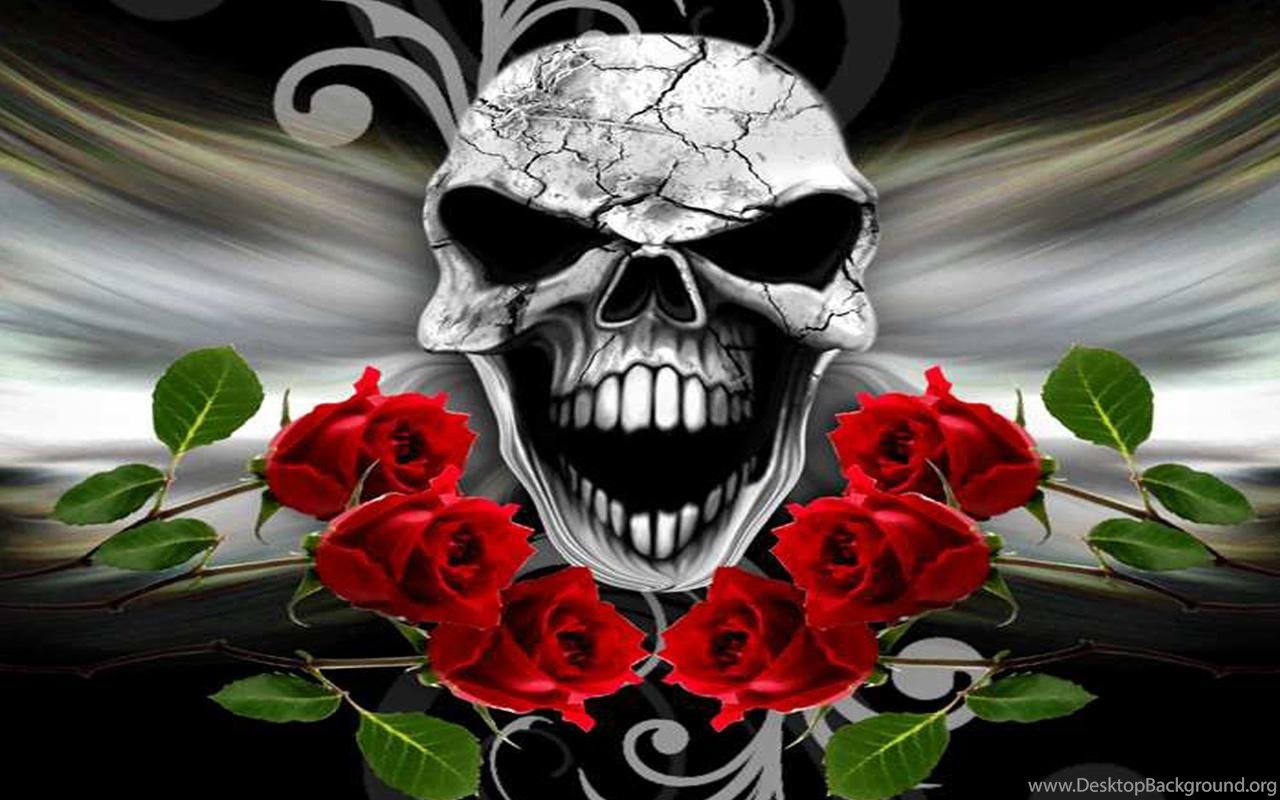 Black Skulls And Roses Wallpapers