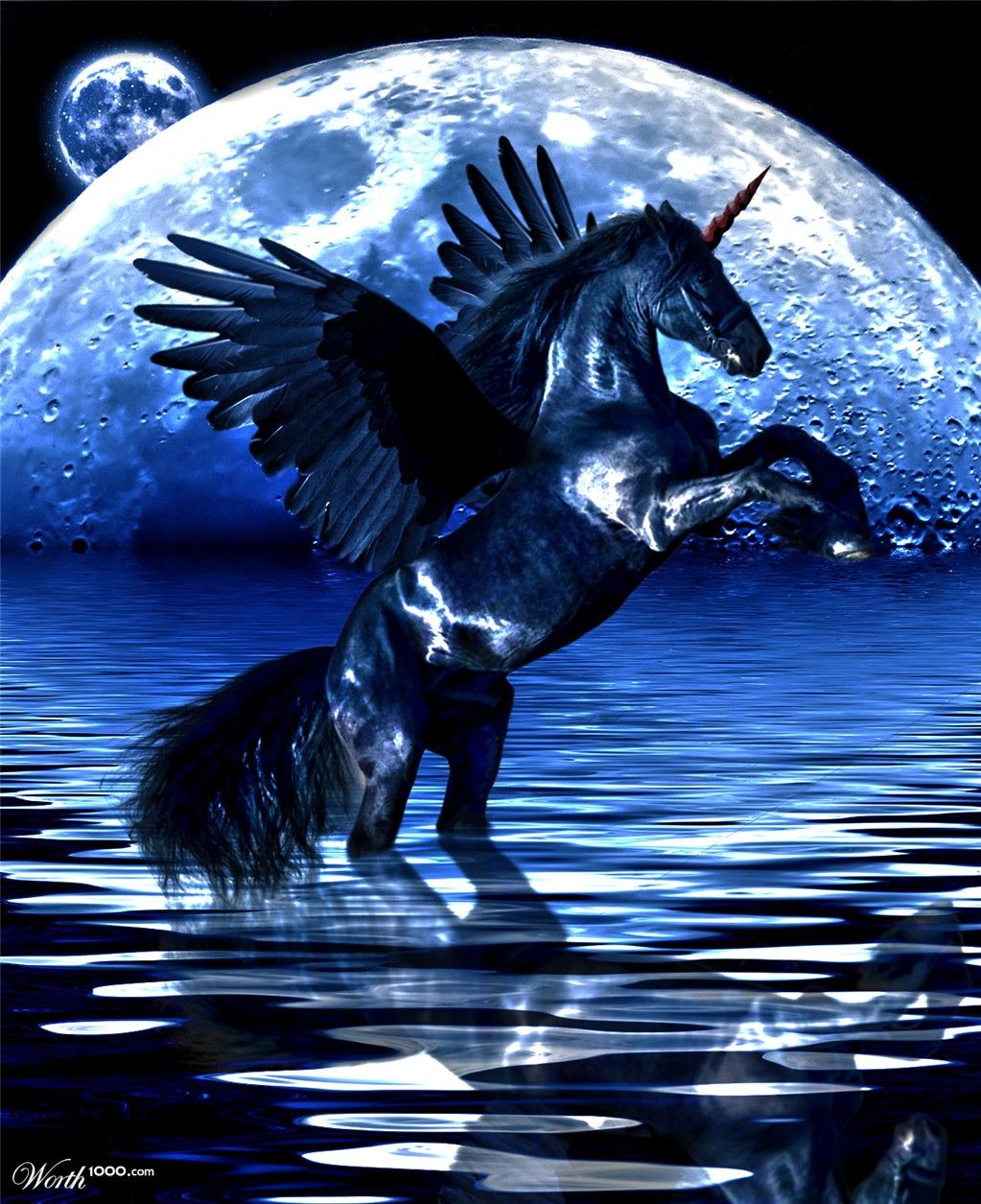 Black Unicorns With Wings Wallpapers