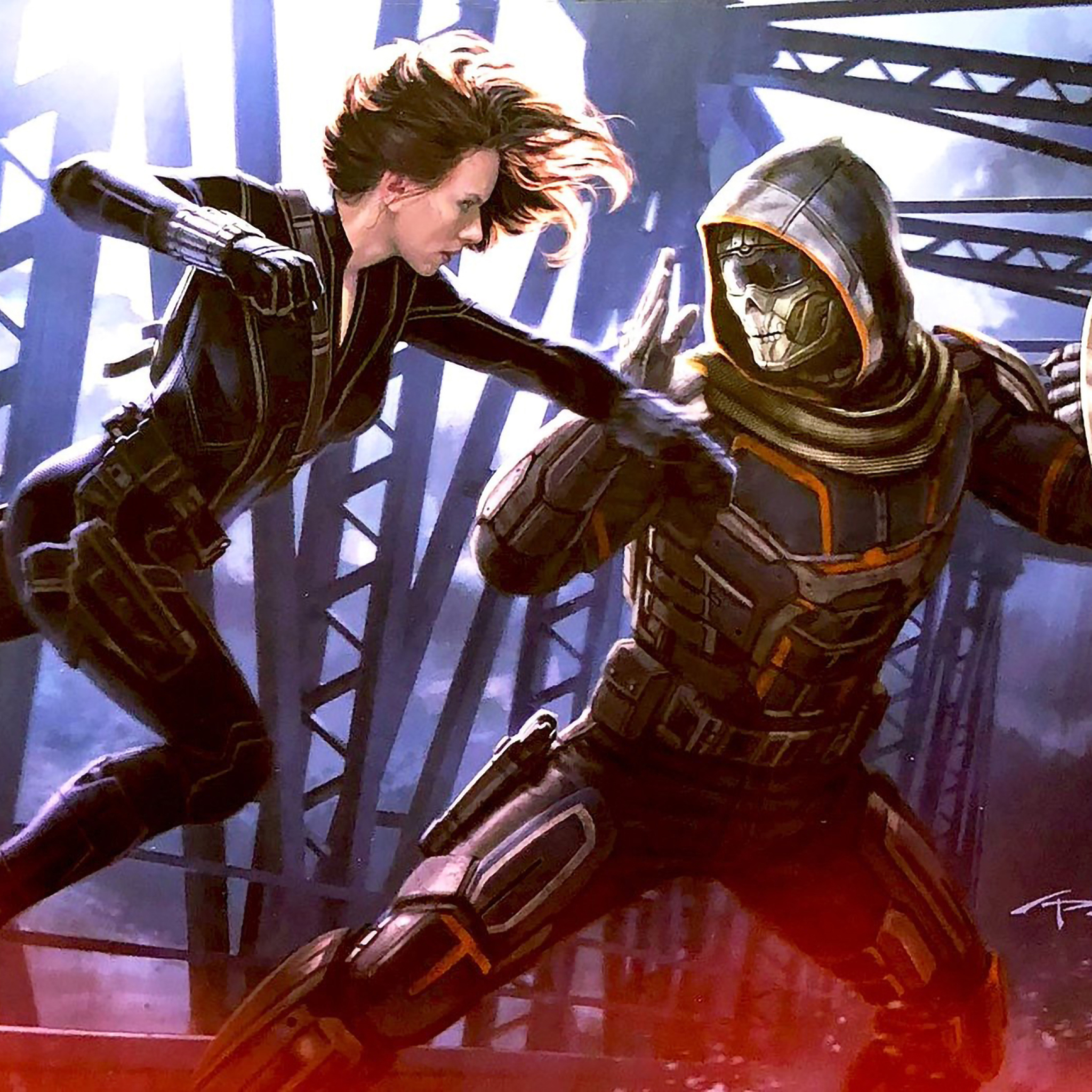 Black Widow Fight Artwork Wallpapers